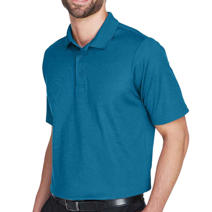 Devon & Jones DG20 custom polo in dark teal, left side view