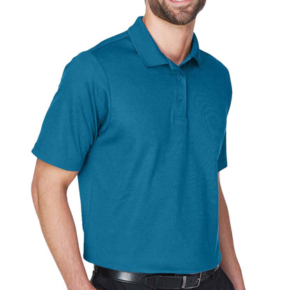 Devon & Jones DG20 custom polo in dark teal, right side view