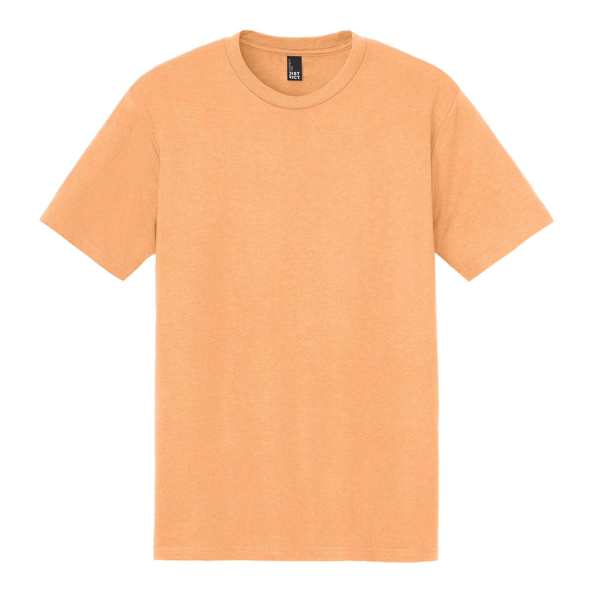 District DM130 custom short sleeve t-shirt in apricot, front view