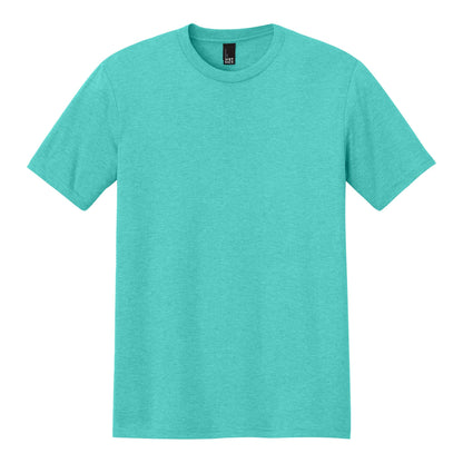 District DM130 custom short sleeve t-shirt in aqua heather, front view
