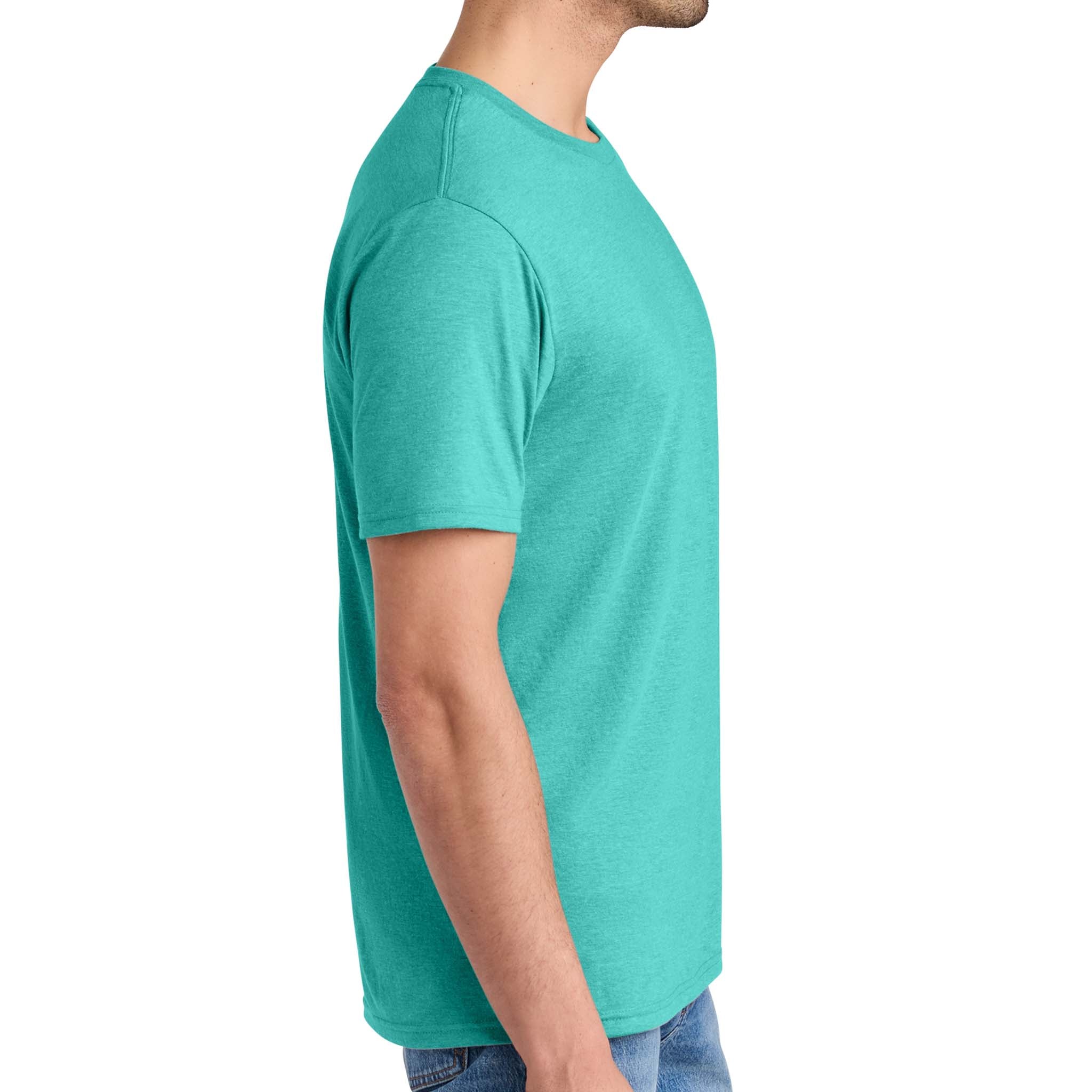 District DM130 custom short sleeve t-shirt in aqua heather, right side view
