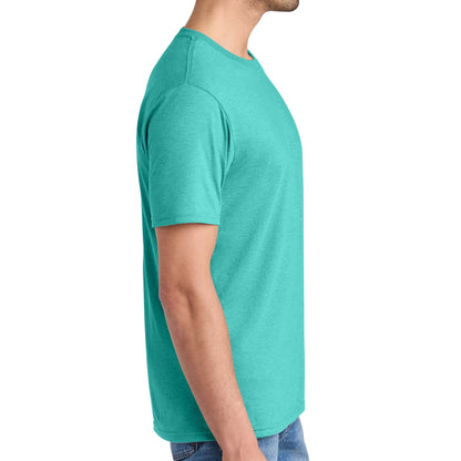 District DM130 custom short sleeve t-shirt in aqua heather, right side view