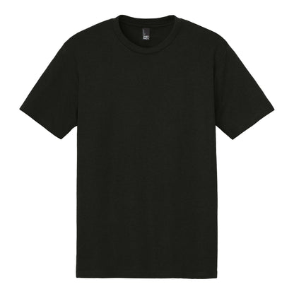 District DM130 custom short sleeve t-shirt in black, front view