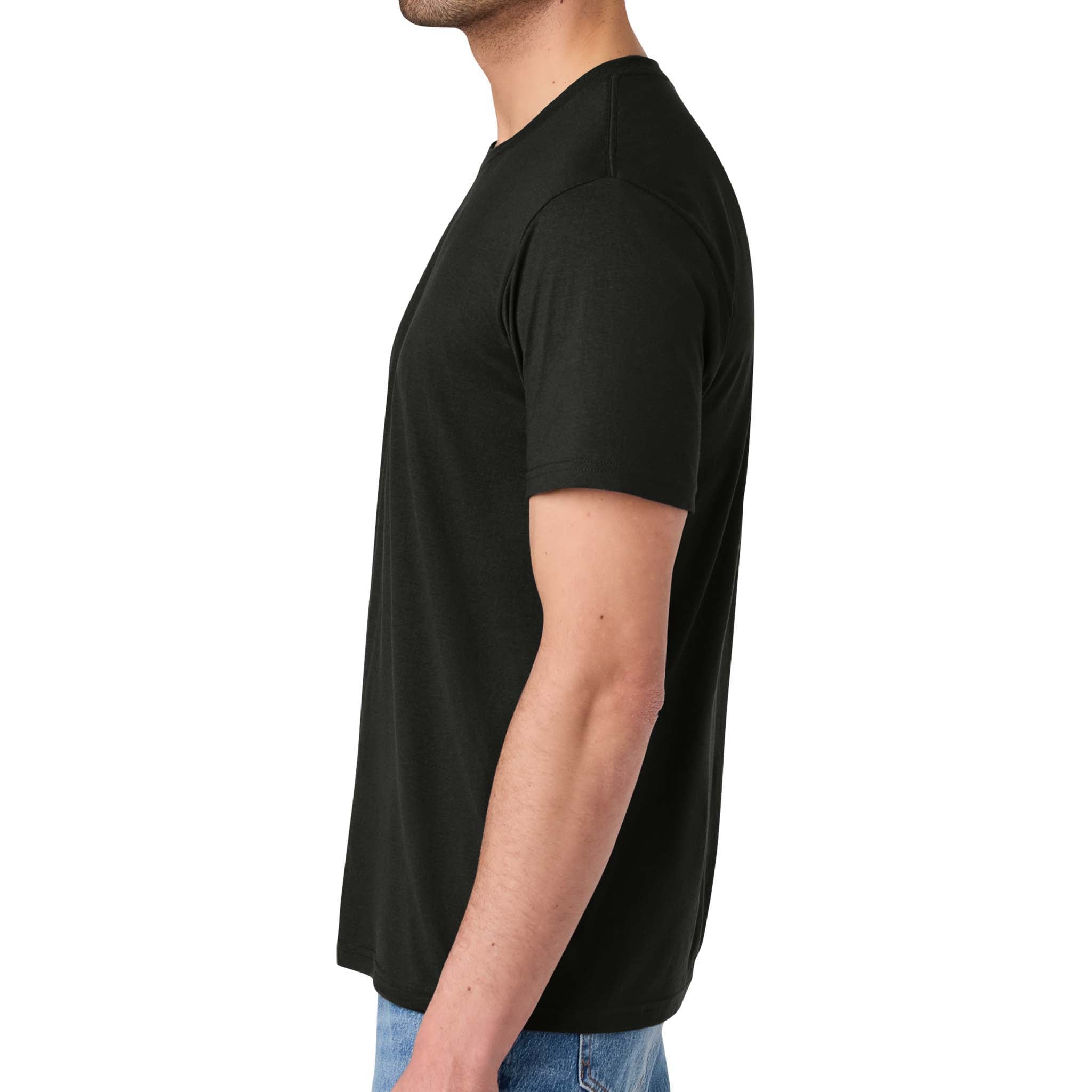 District DM130 custom short sleeve t-shirt in black, left side view