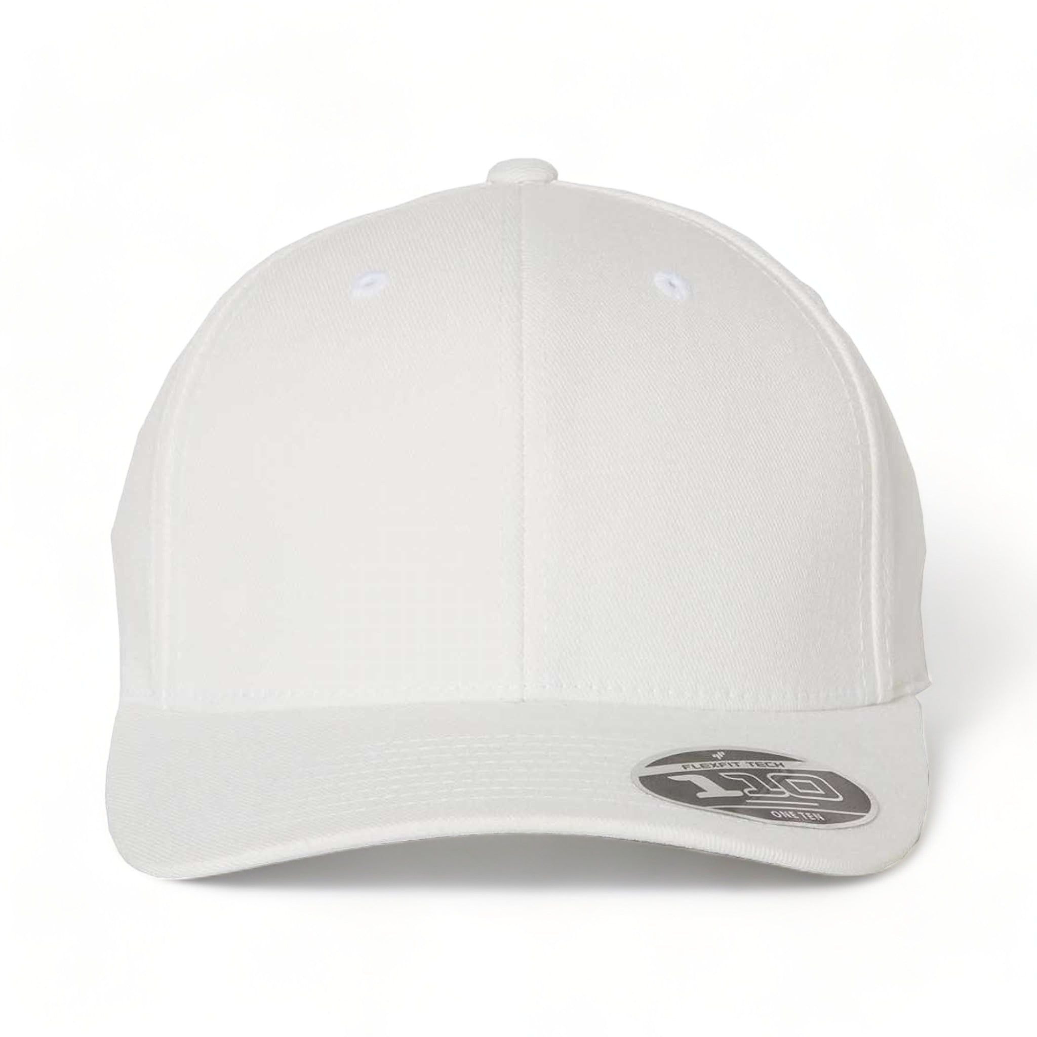 Front view of Flexfit 110C custom hat in white
