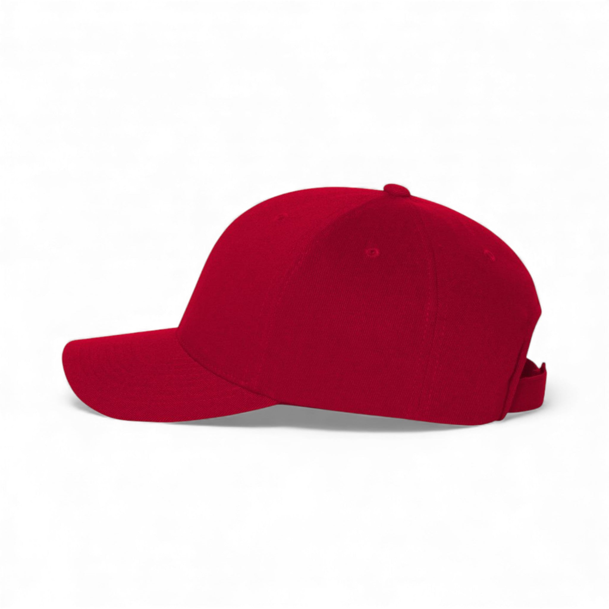 Left side view of Flexfit 110C custom hat in red