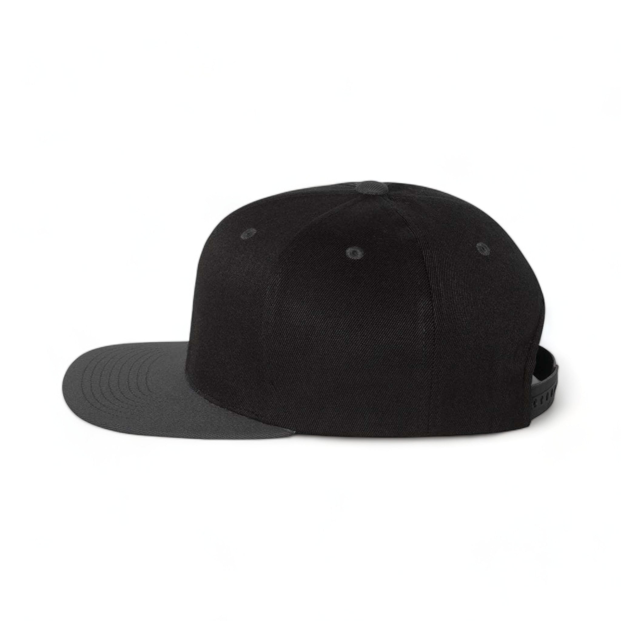 Side view of Flexfit 110F custom hat in black and grey