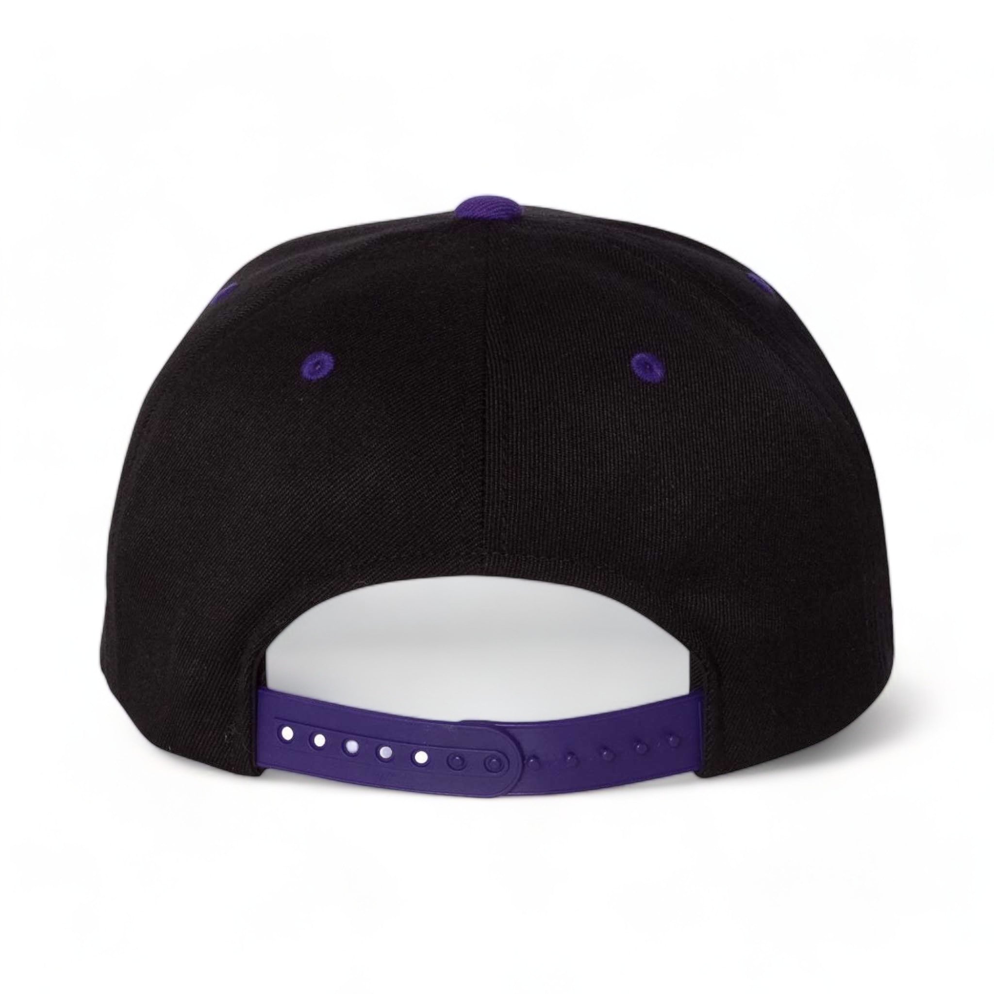 Back view of Flexfit 110F custom hat in black and purple