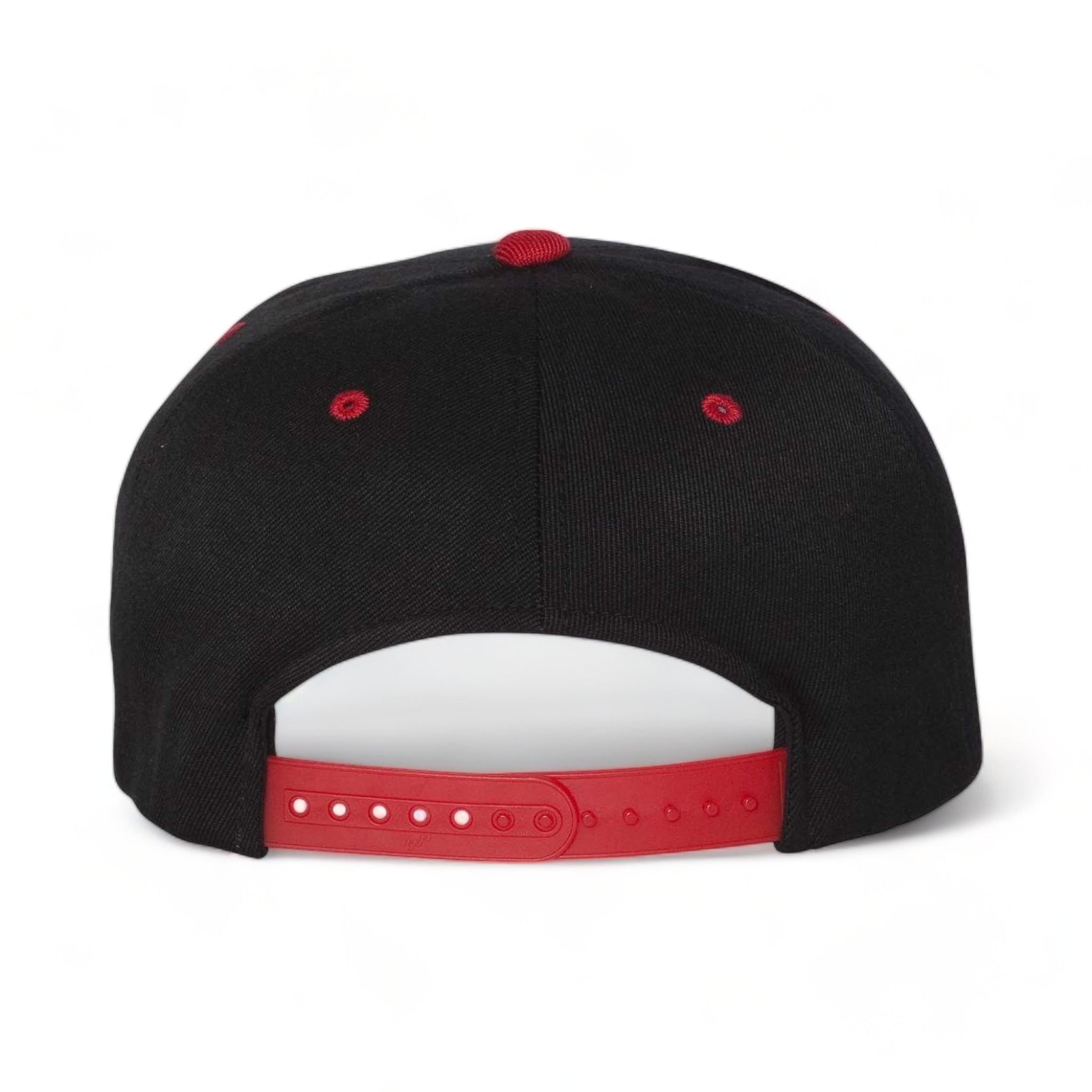 Back view of Flexfit 110F custom hat in black and red