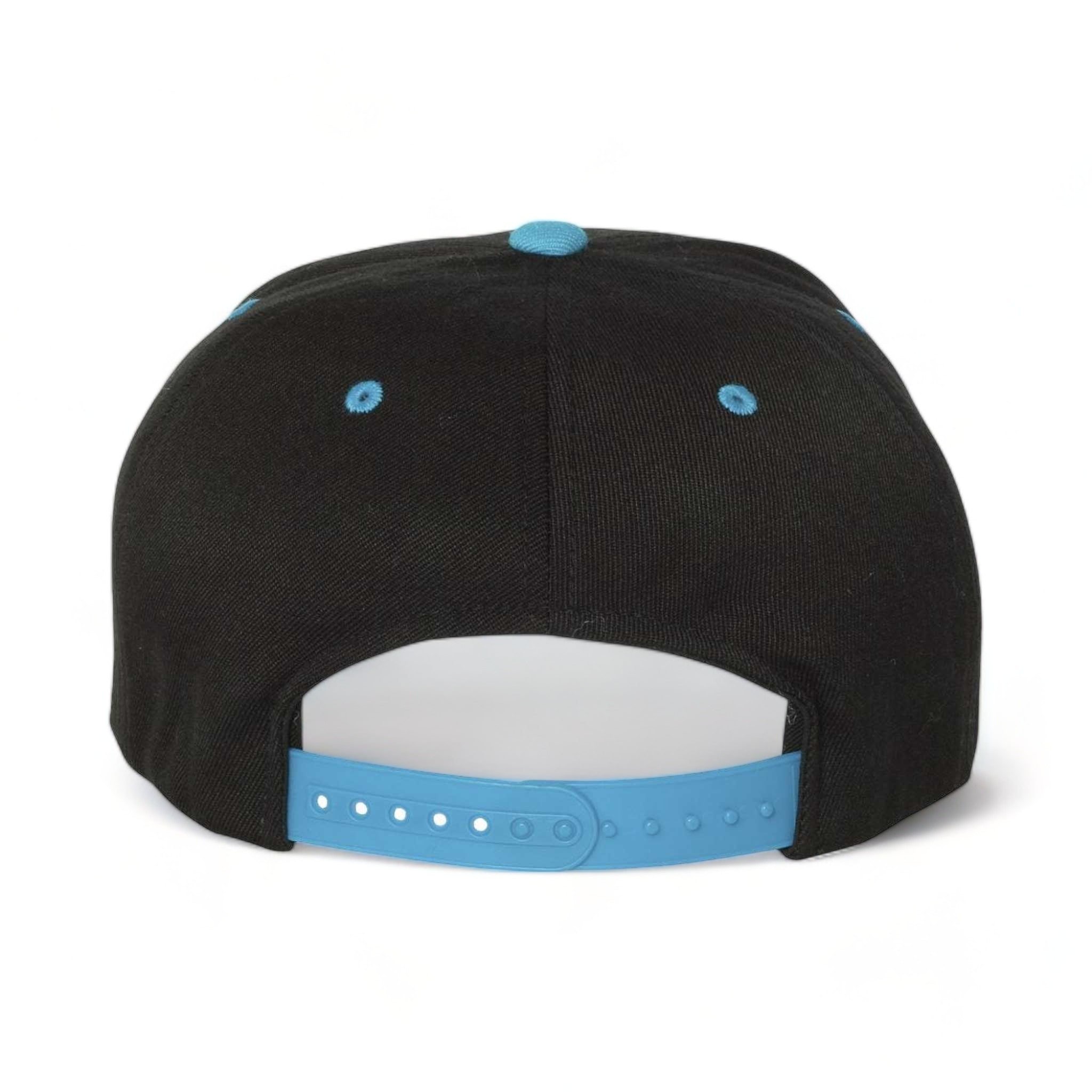 Back view of Flexfit 110F custom hat in black and teal