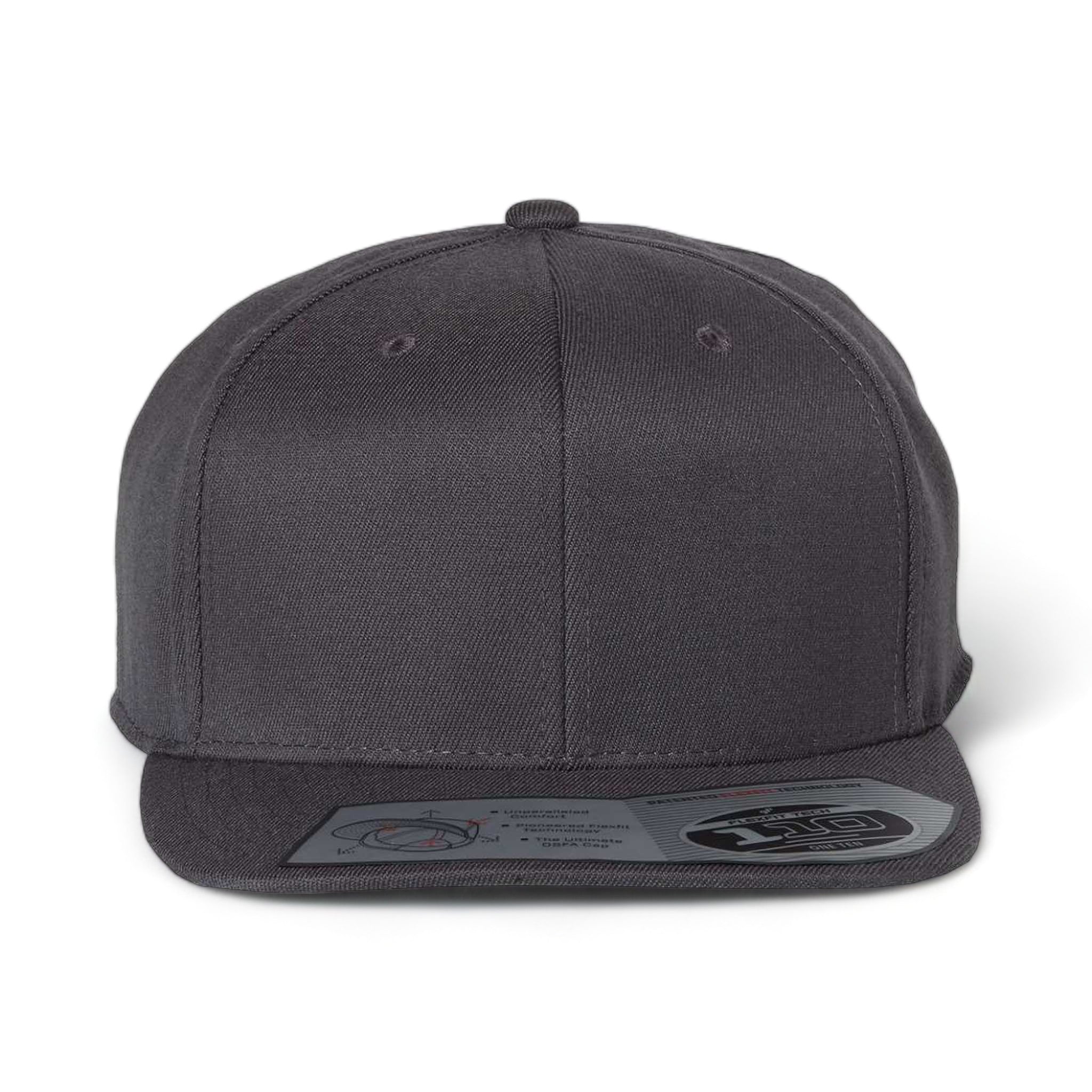 Front view of Flexfit 110F custom hat in dark grey
