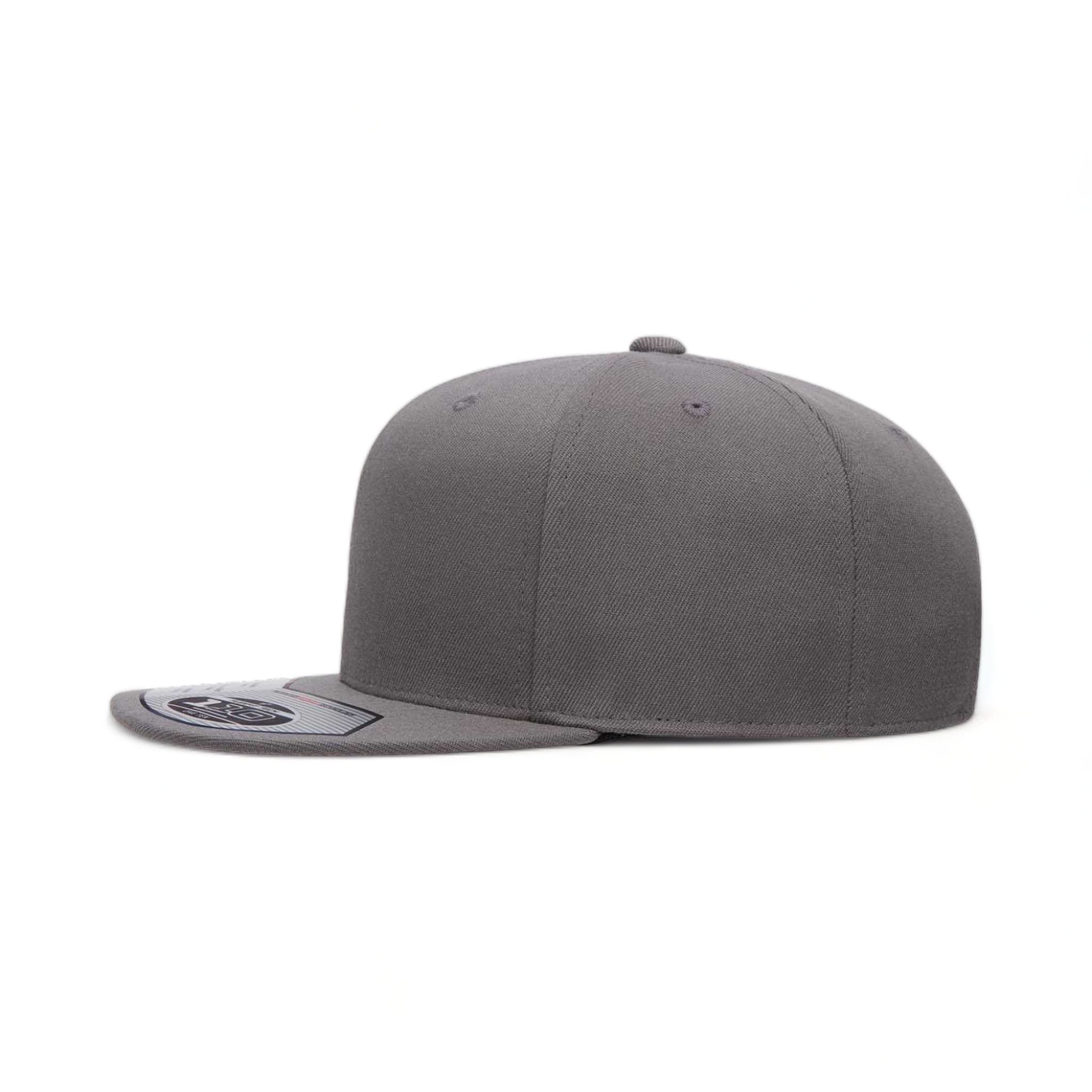 Side view of Flexfit 110F custom hat in grey