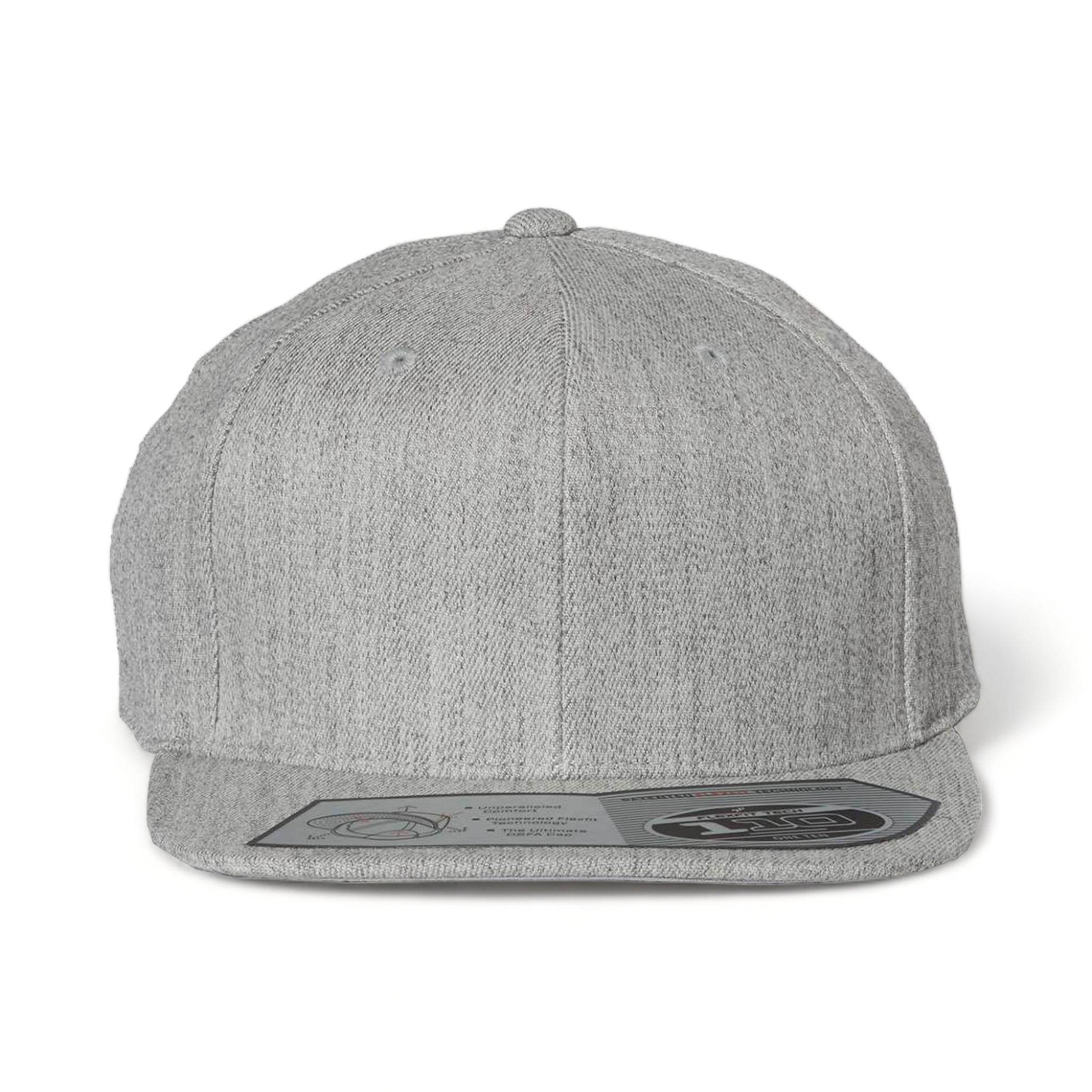 Front view of Flexfit 110F custom hat in heather grey
