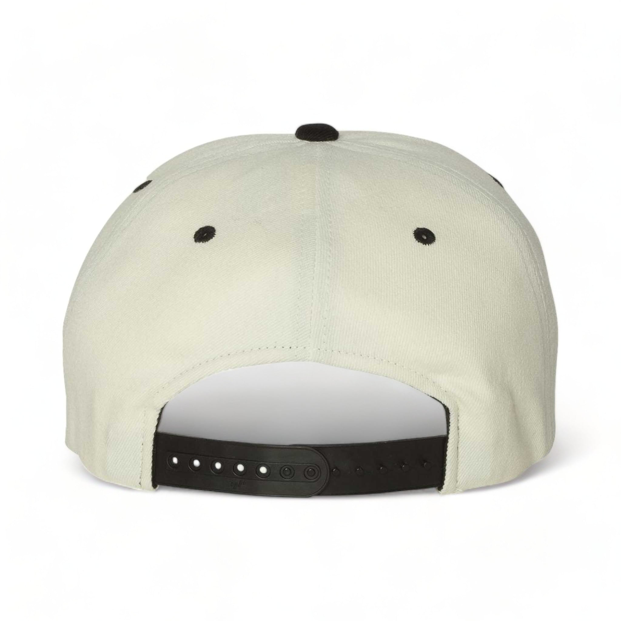 Back view of Flexfit 110F custom hat in natural and black
