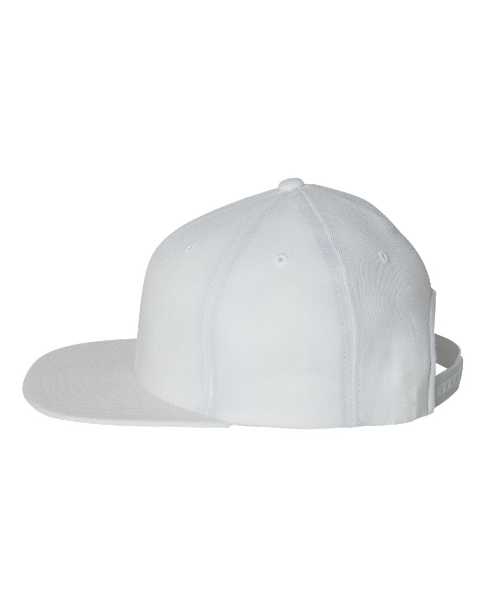 Side view of Flexfit 110F custom hat in white