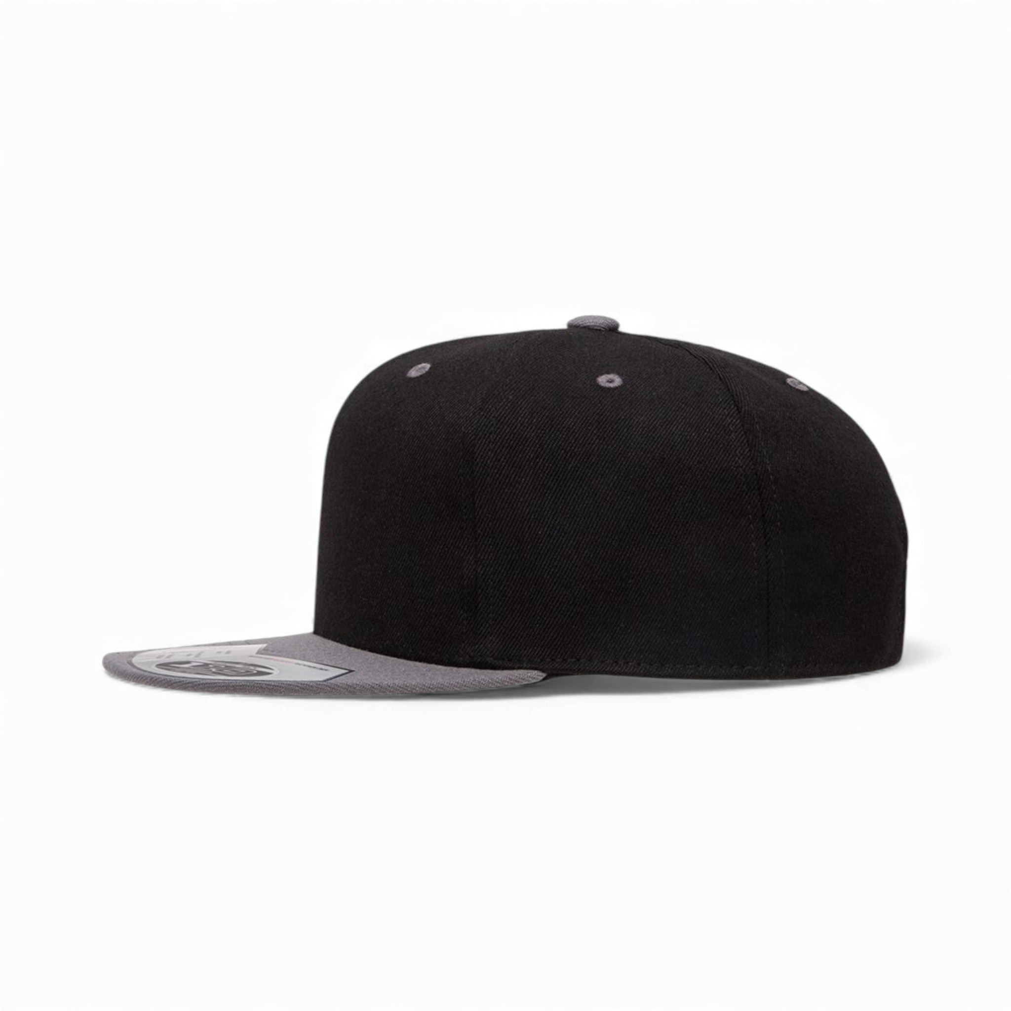 Left side view of Flexfit 110F custom hat in black and grey