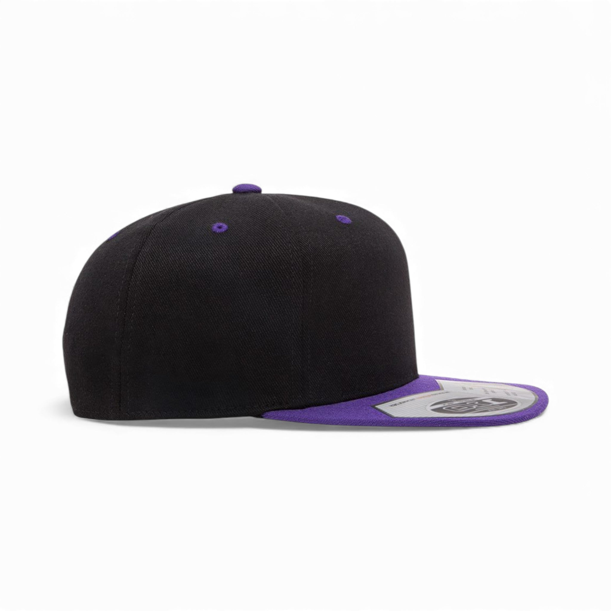 Right side view of Flexfit 110F custom hat in black and purple