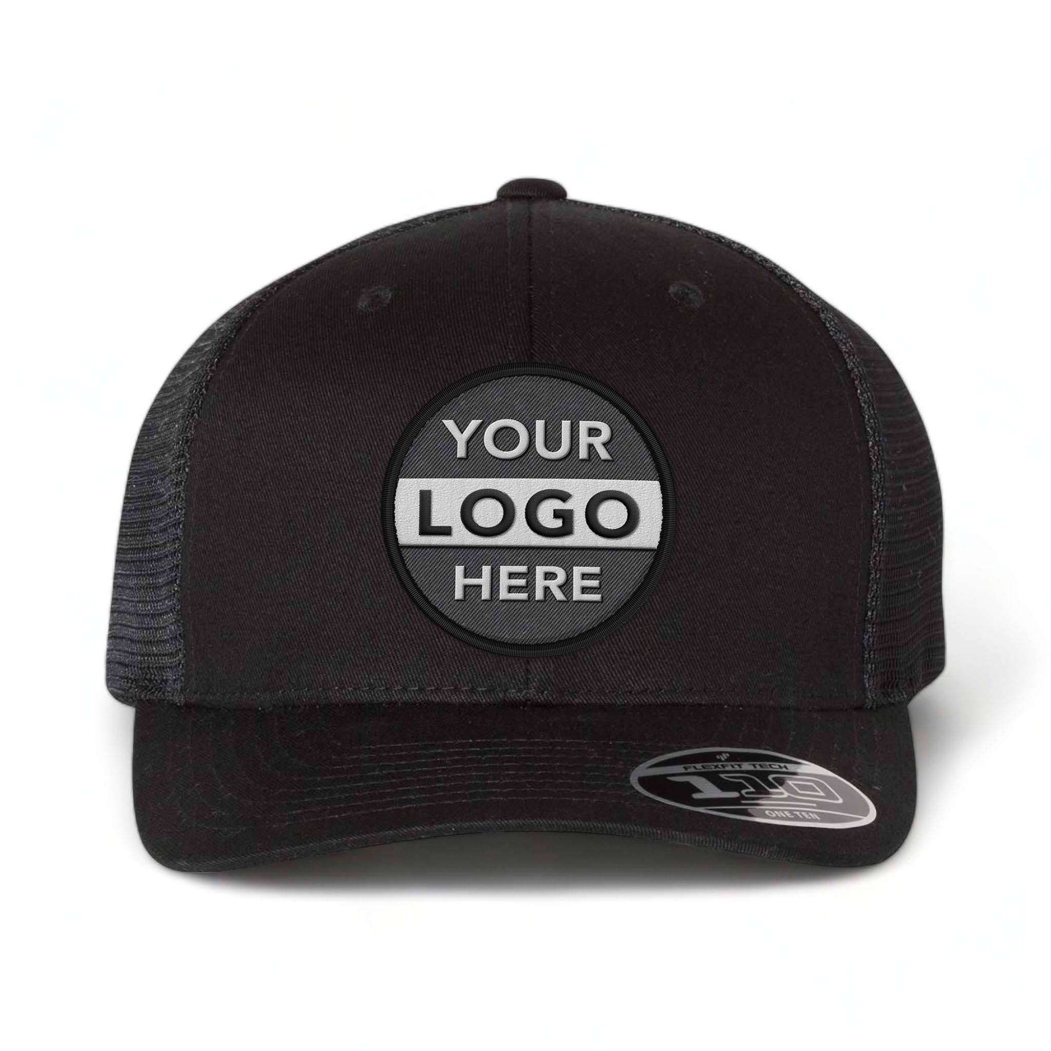 Flexfit 110M custom embroidered patch hat in black