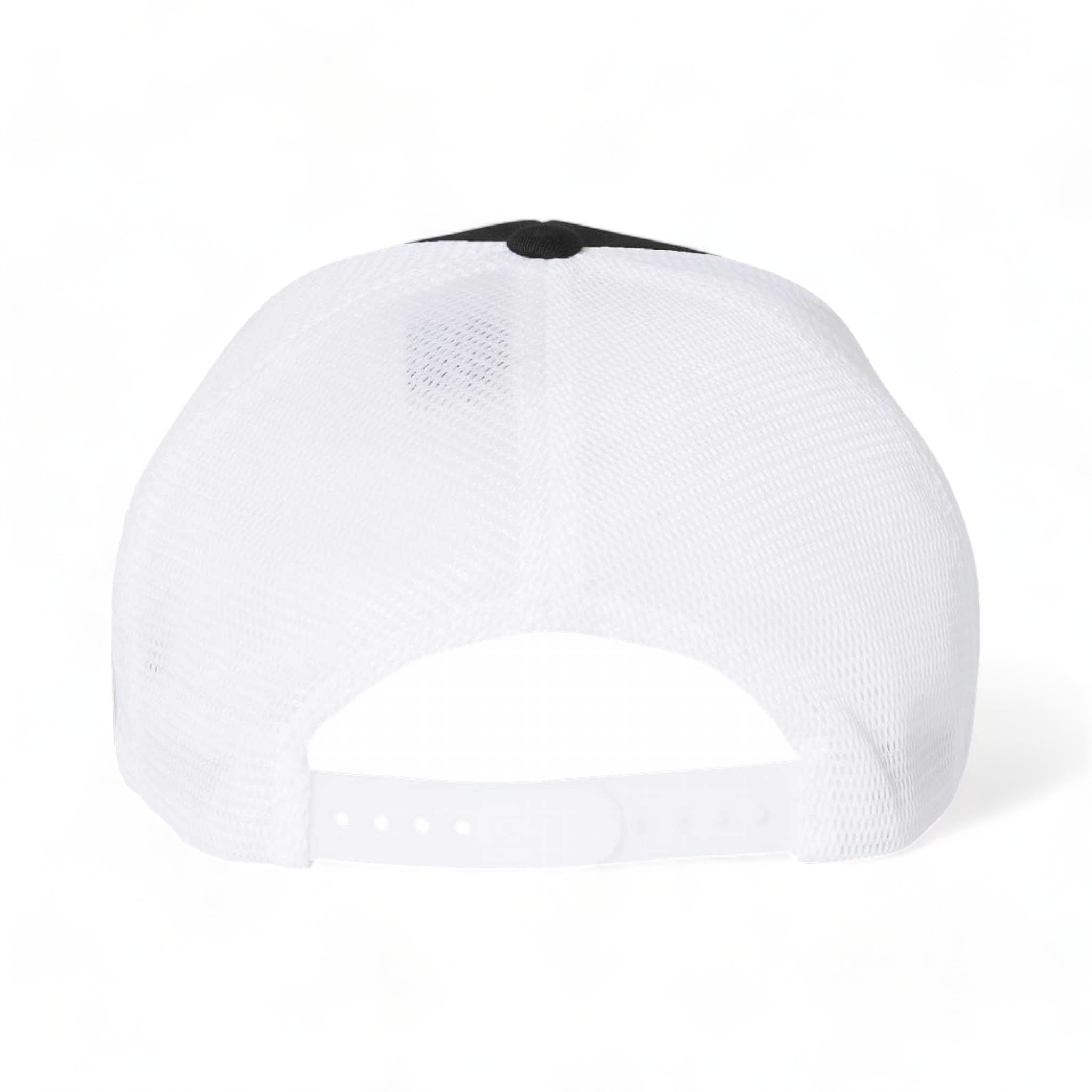 Back view of Flexfit 110M custom hat in black and white