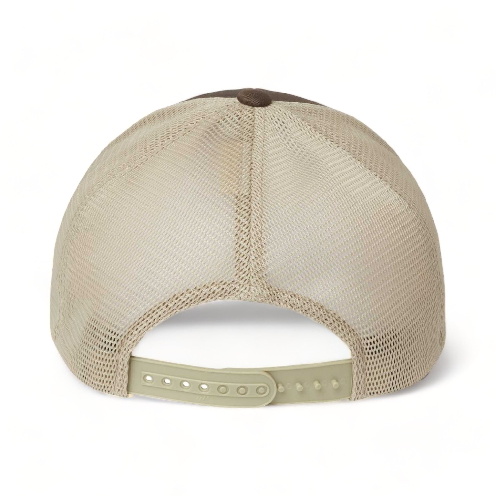 Back view of Flexfit 110M custom hat in brown and khaki