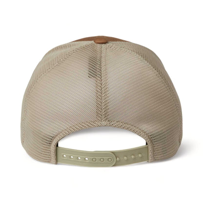 Back view of Flexfit 110M custom hat in caramel and khaki