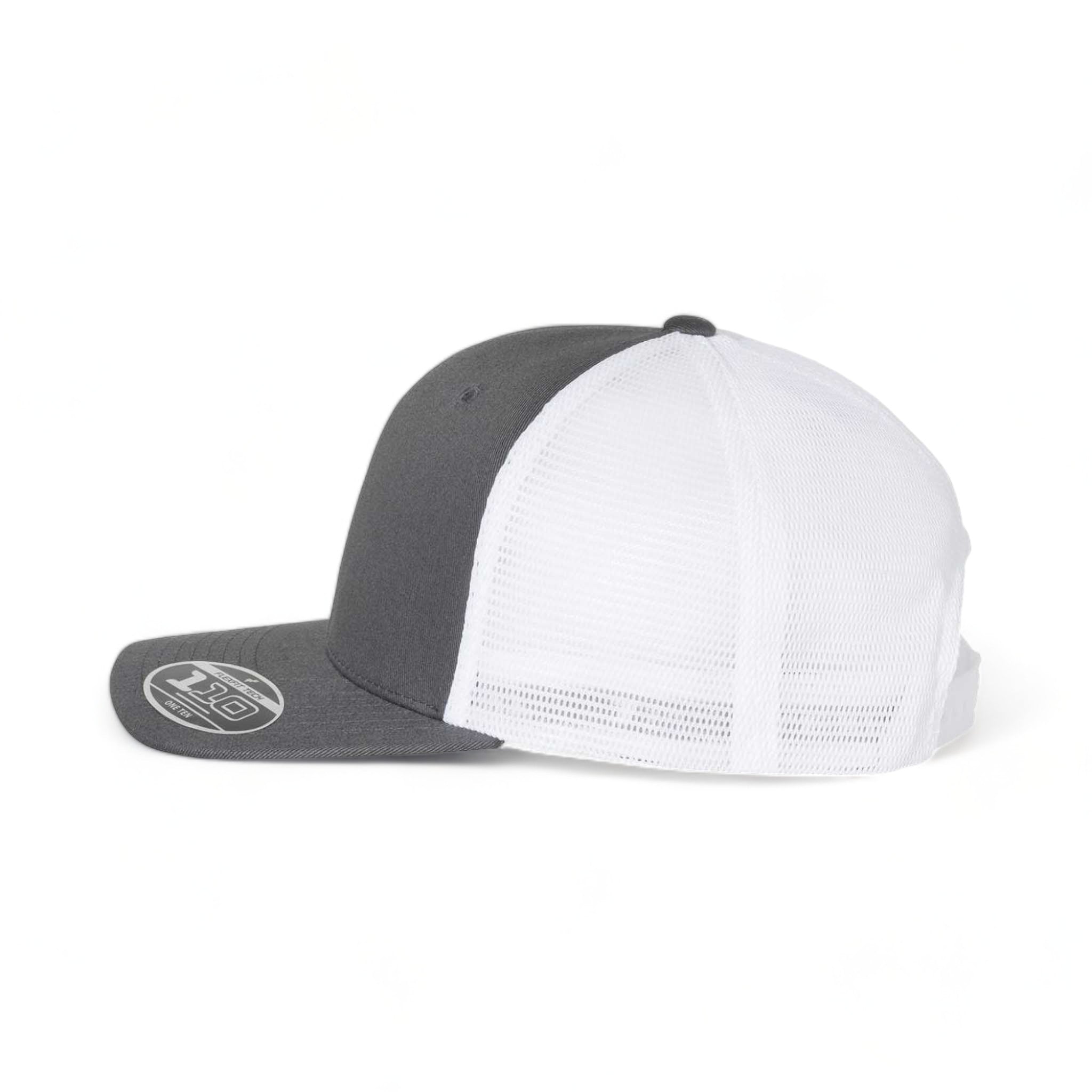 Side view of Flexfit 110M custom hat in charcoal and white