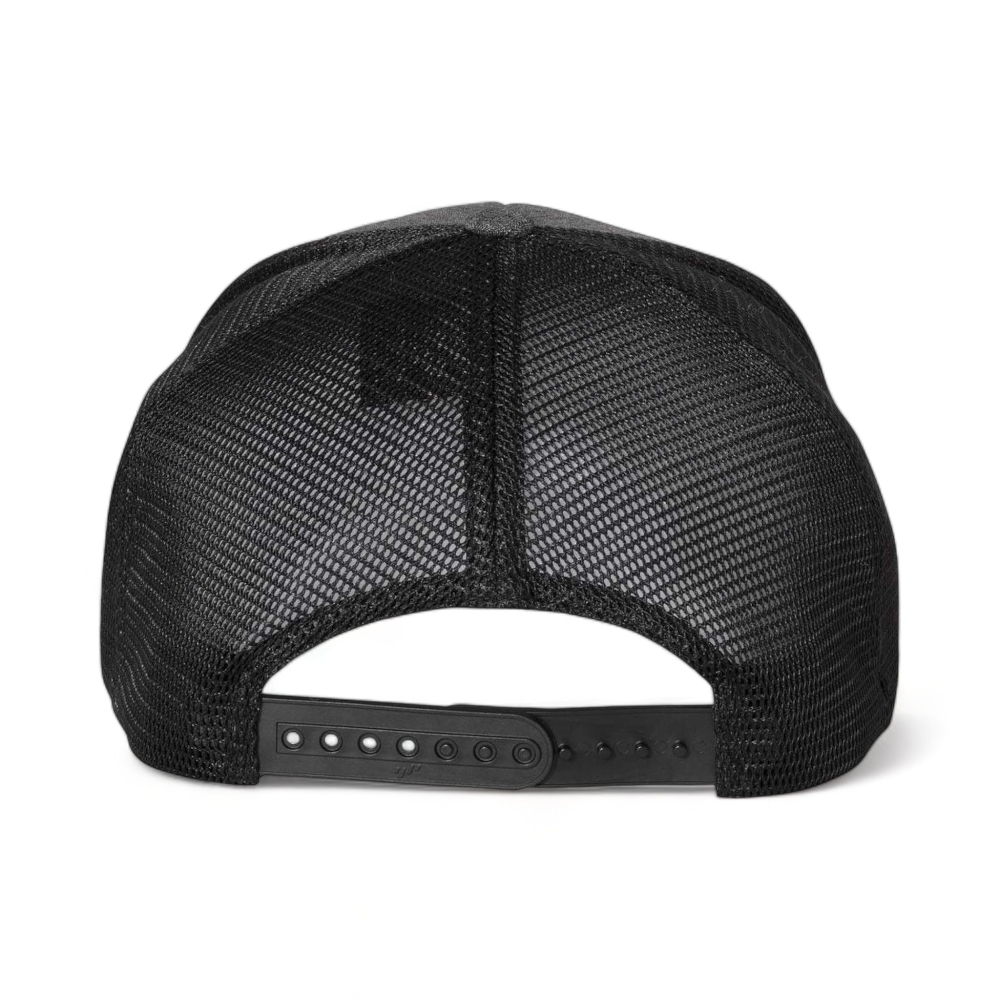 Back view of Flexfit 110M custom hat in melange charcoal and black