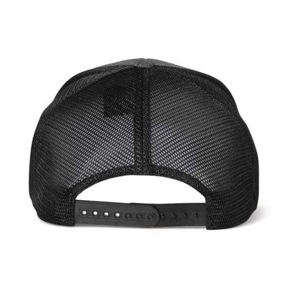 Back view of Flexfit 110M custom hat in melange charcoal and black