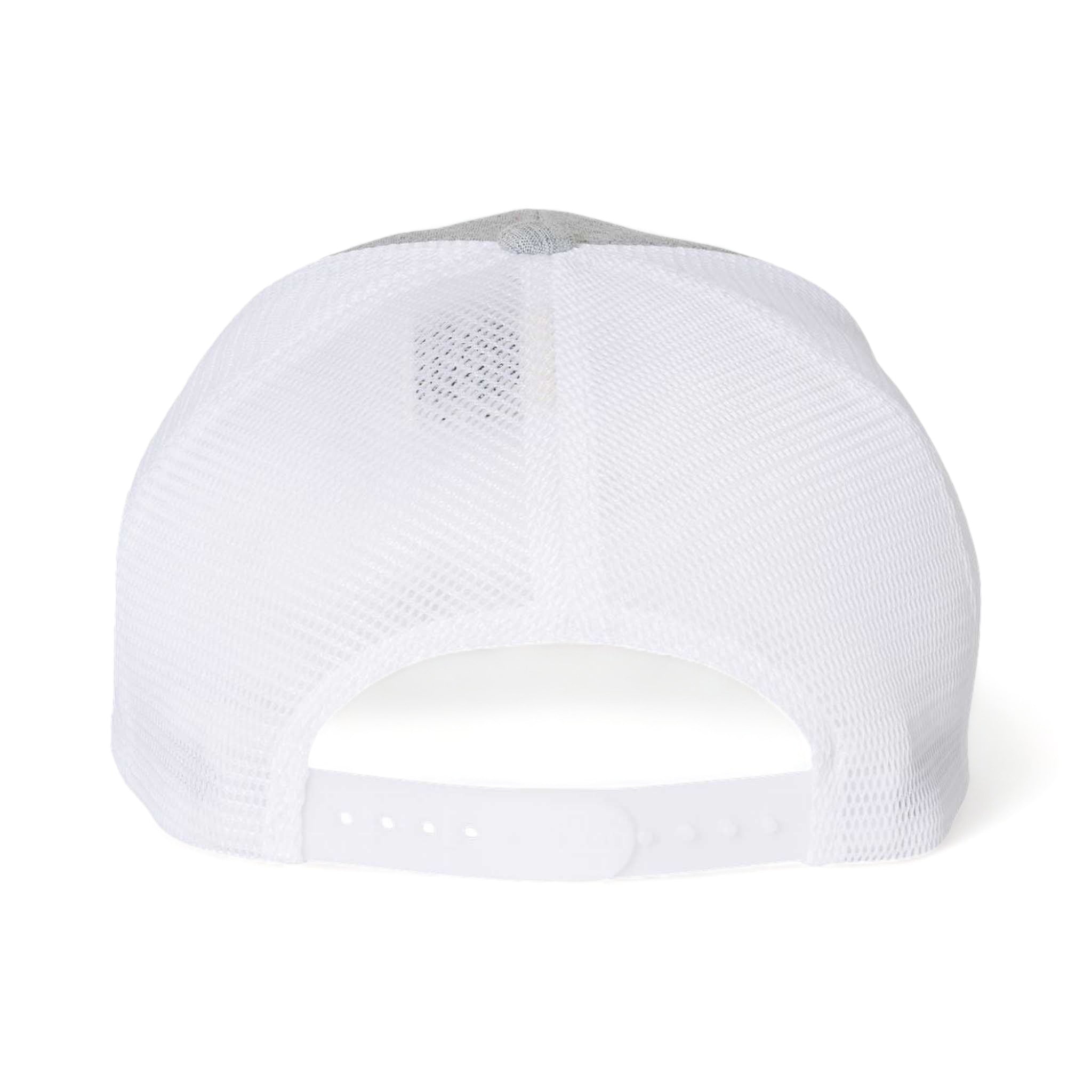 Back view of Flexfit 110M custom hat in melange silver and white