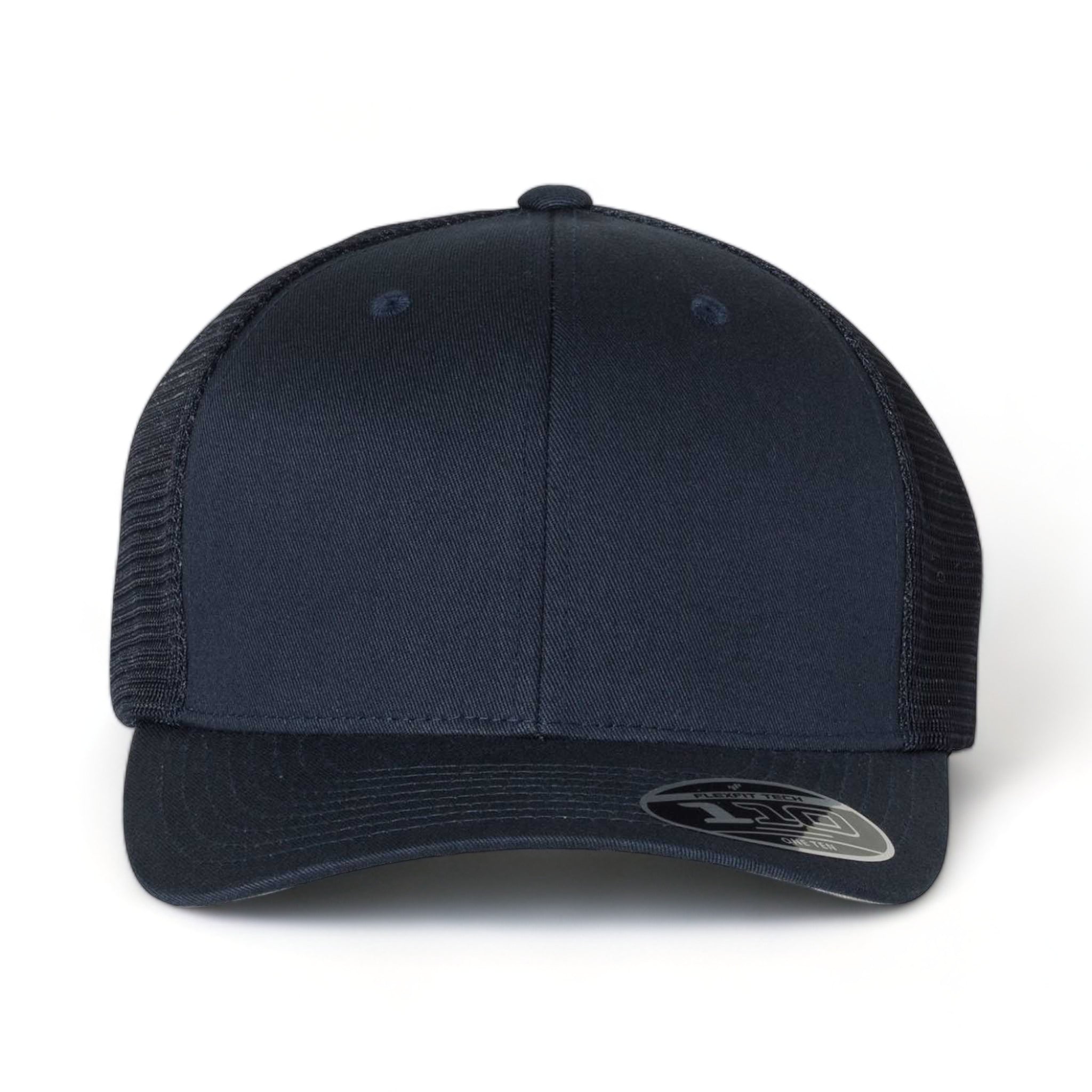 Front view of Flexfit 110M custom hat in navy