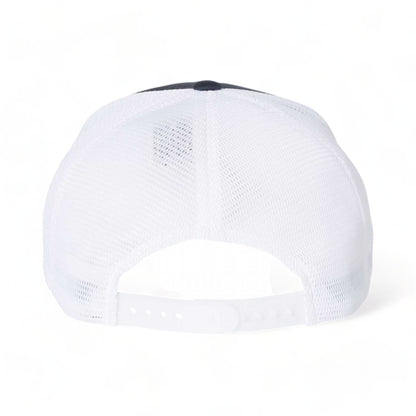 Back view of Flexfit 110M custom hat in navy and white