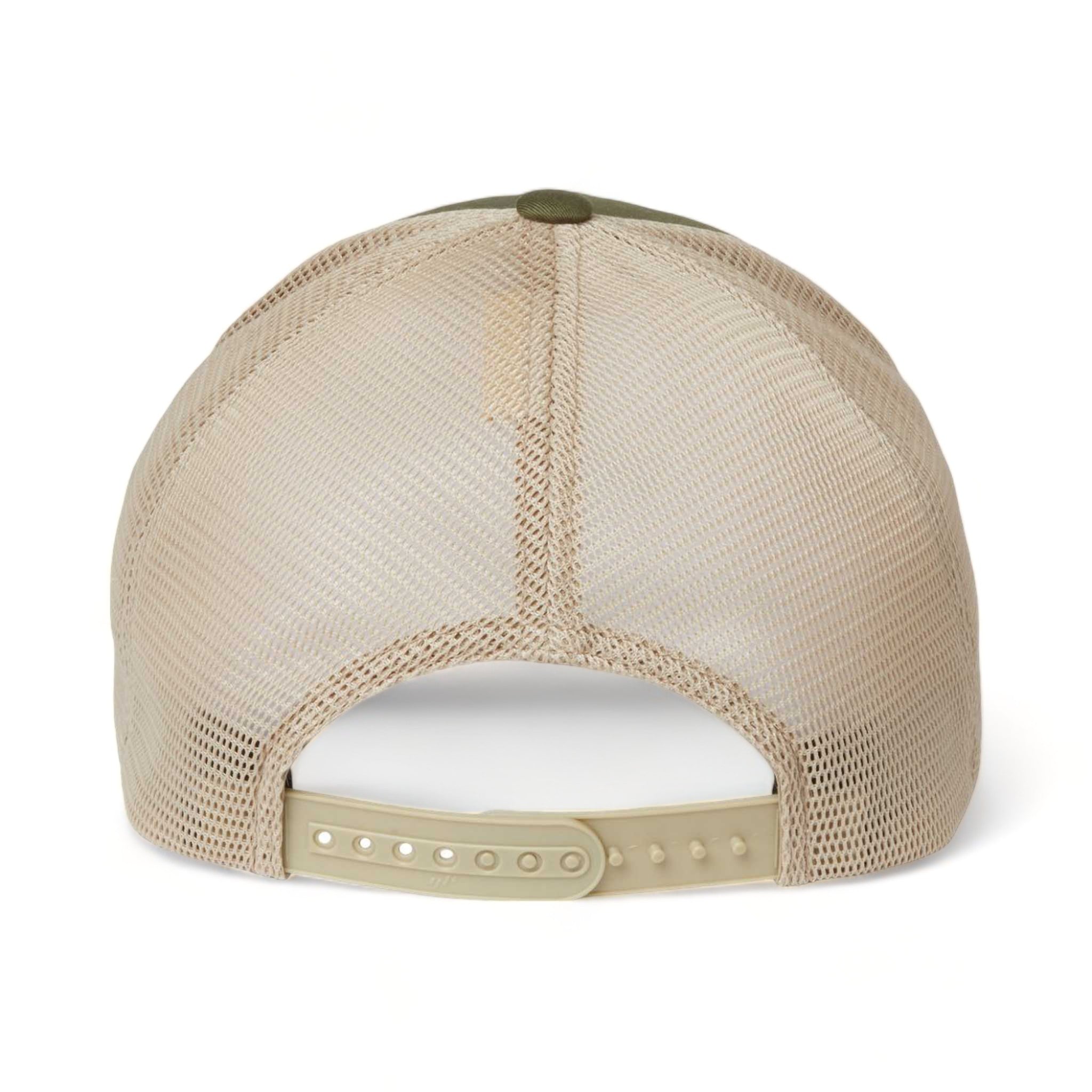 Back view of Flexfit 110M custom hat in olive and khaki