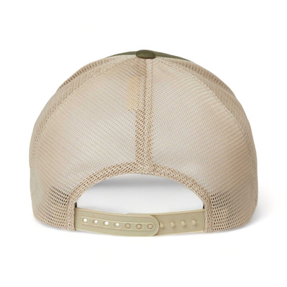 Back view of Flexfit 110M custom hat in olive and khaki