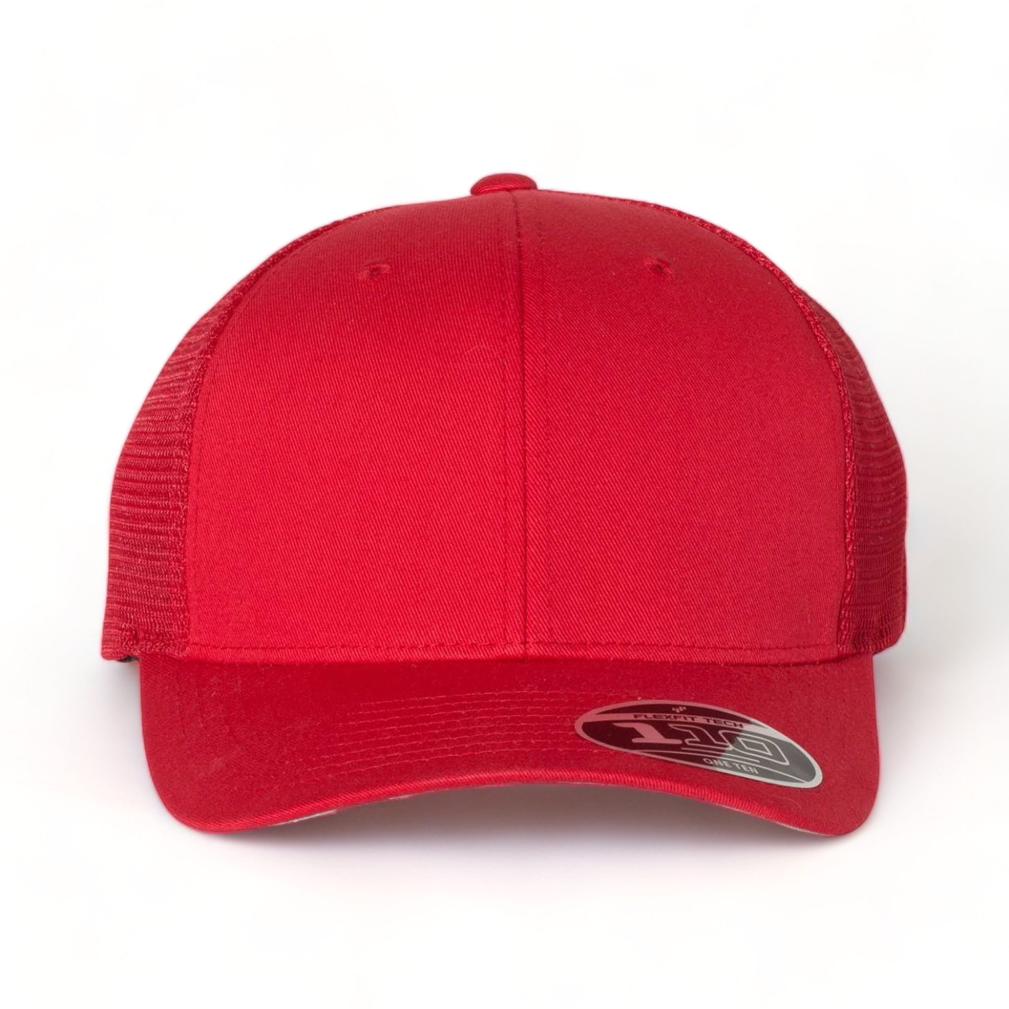 Front view of Flexfit 110M custom hat in red