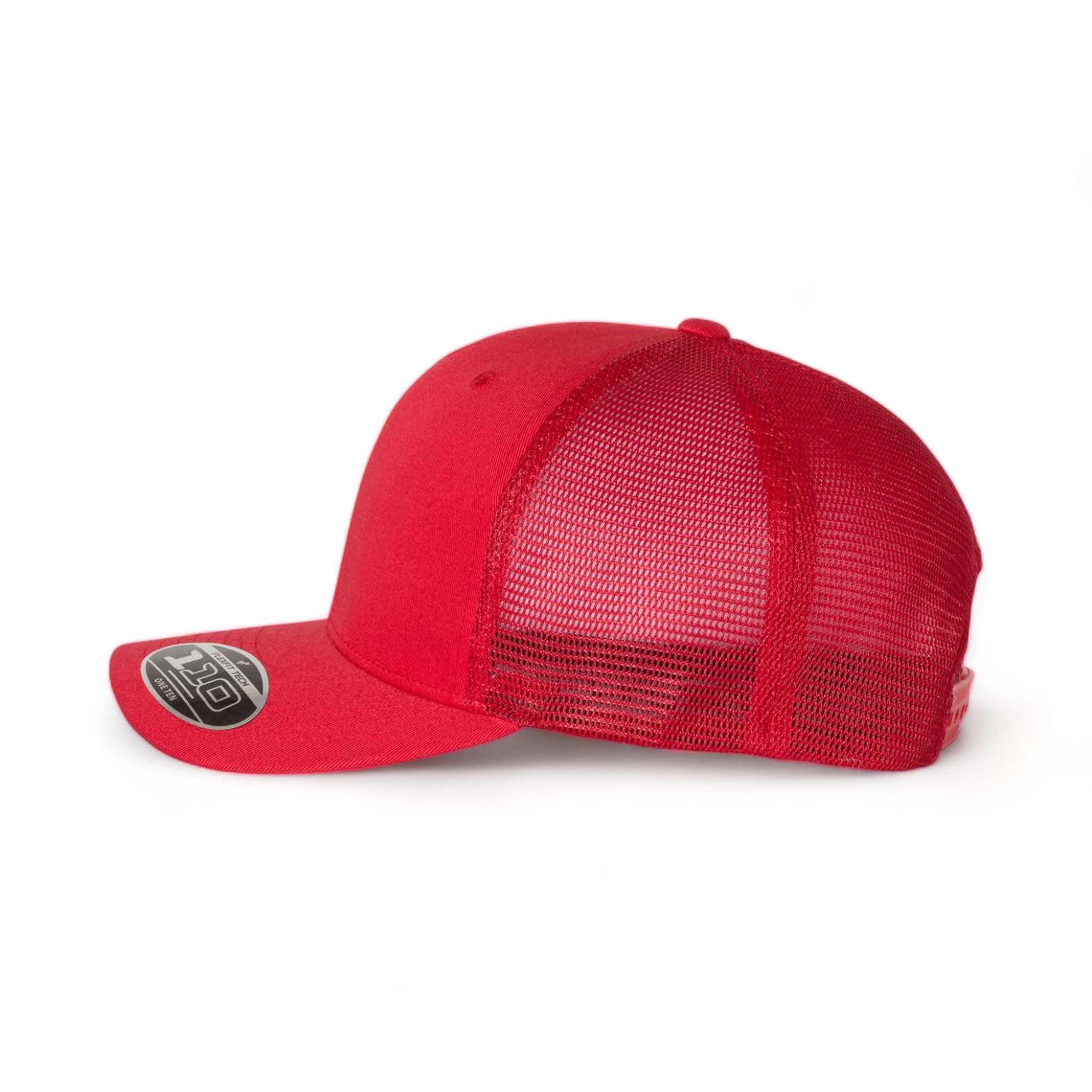 Side view of Flexfit 110M custom hat in red