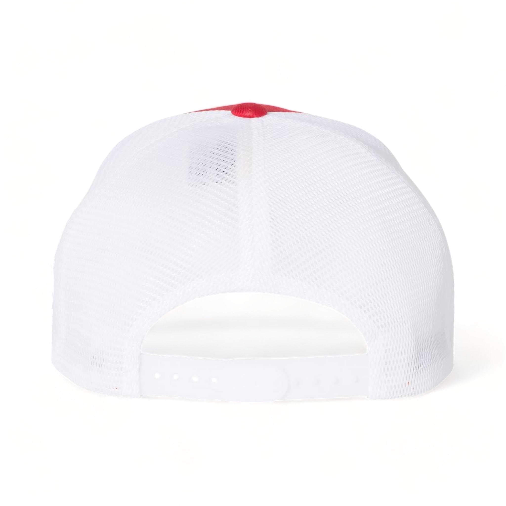 Back view of Flexfit 110M custom hat in red and white