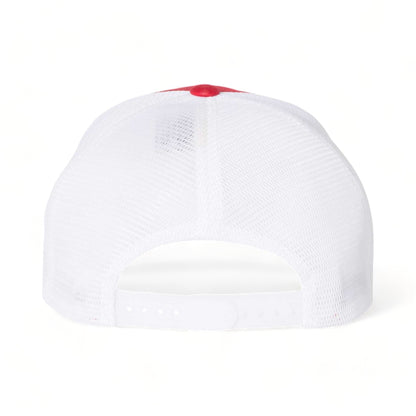 Back view of Flexfit 110M custom hat in red and white