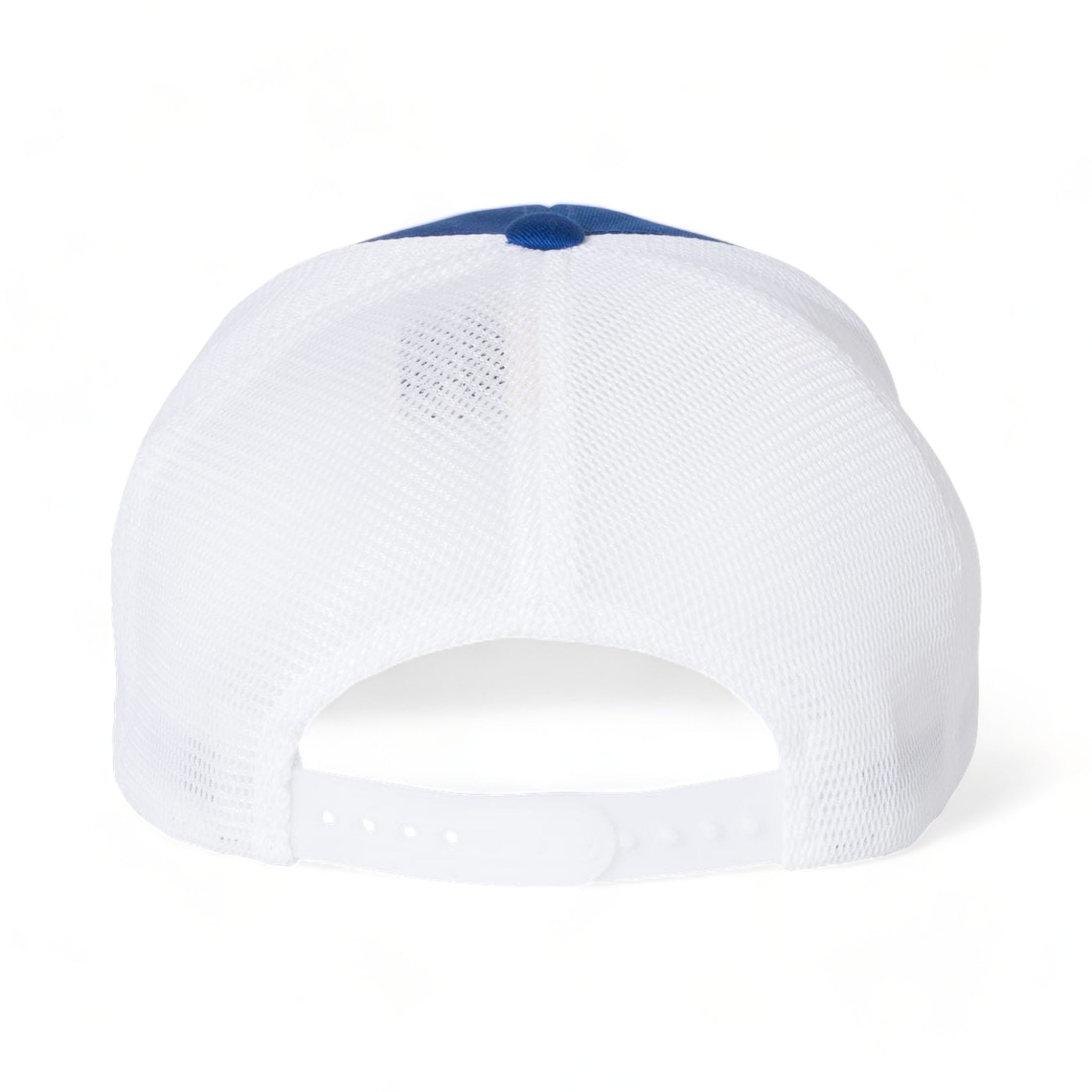 Back view of Flexfit 110M custom hat in royal and white