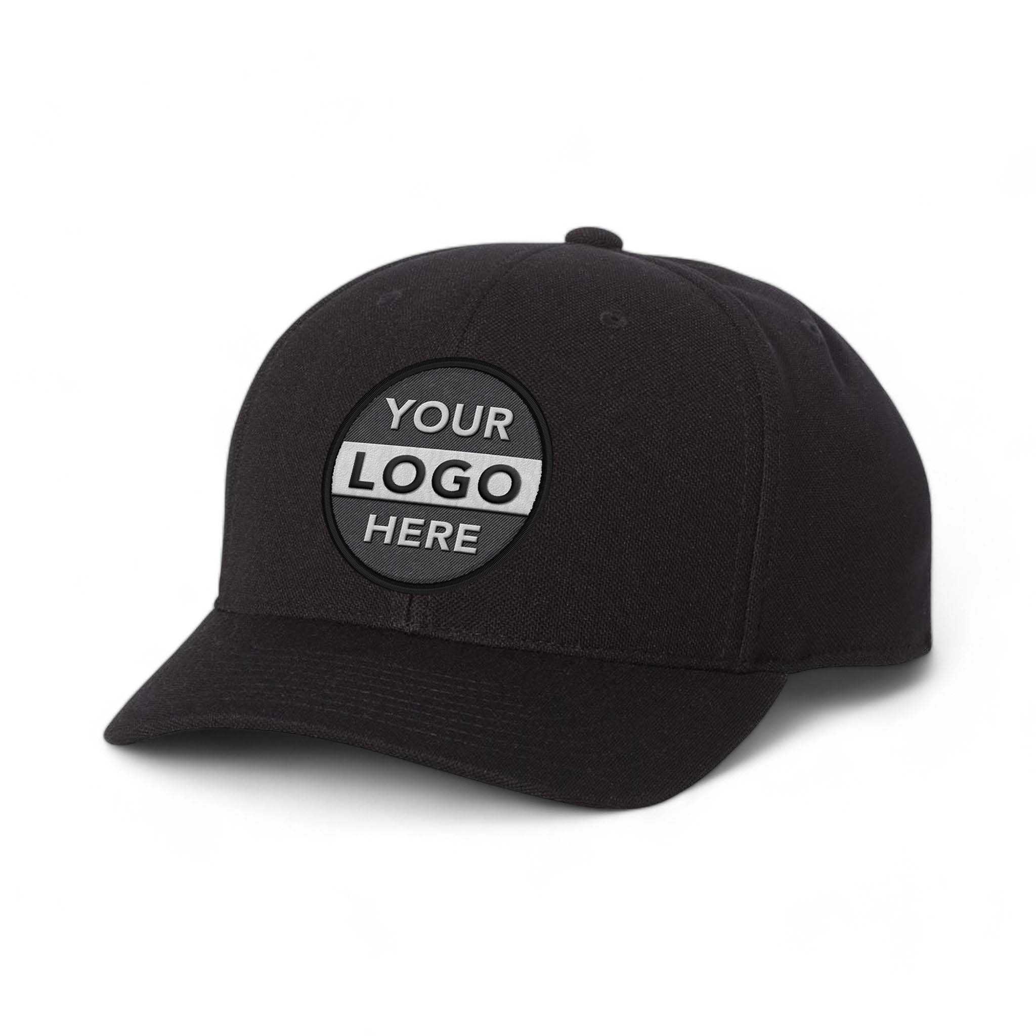 Flexfit 110P custom embroidered patch hat in black