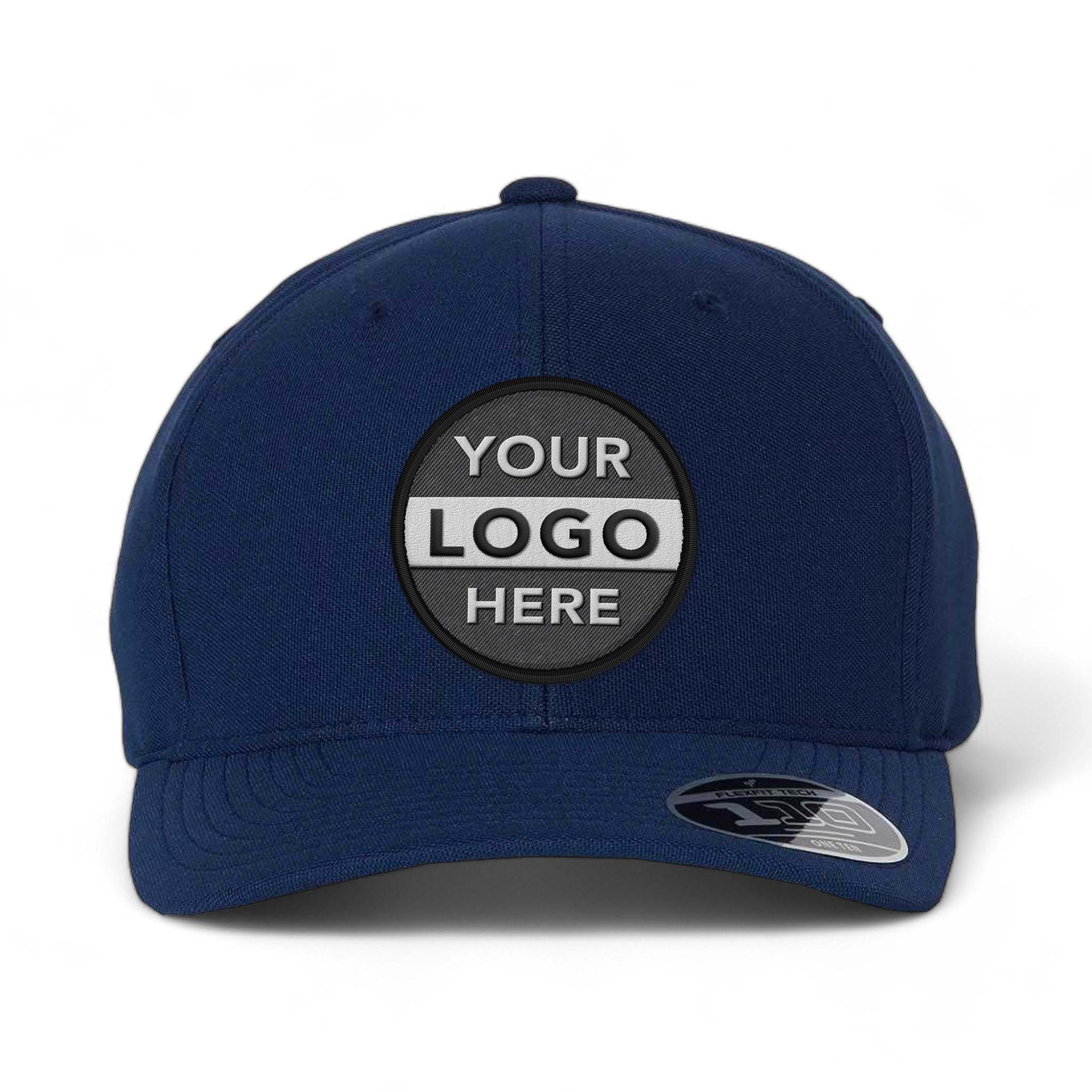 Flexfit 110P custom embroidered patch hat in navy