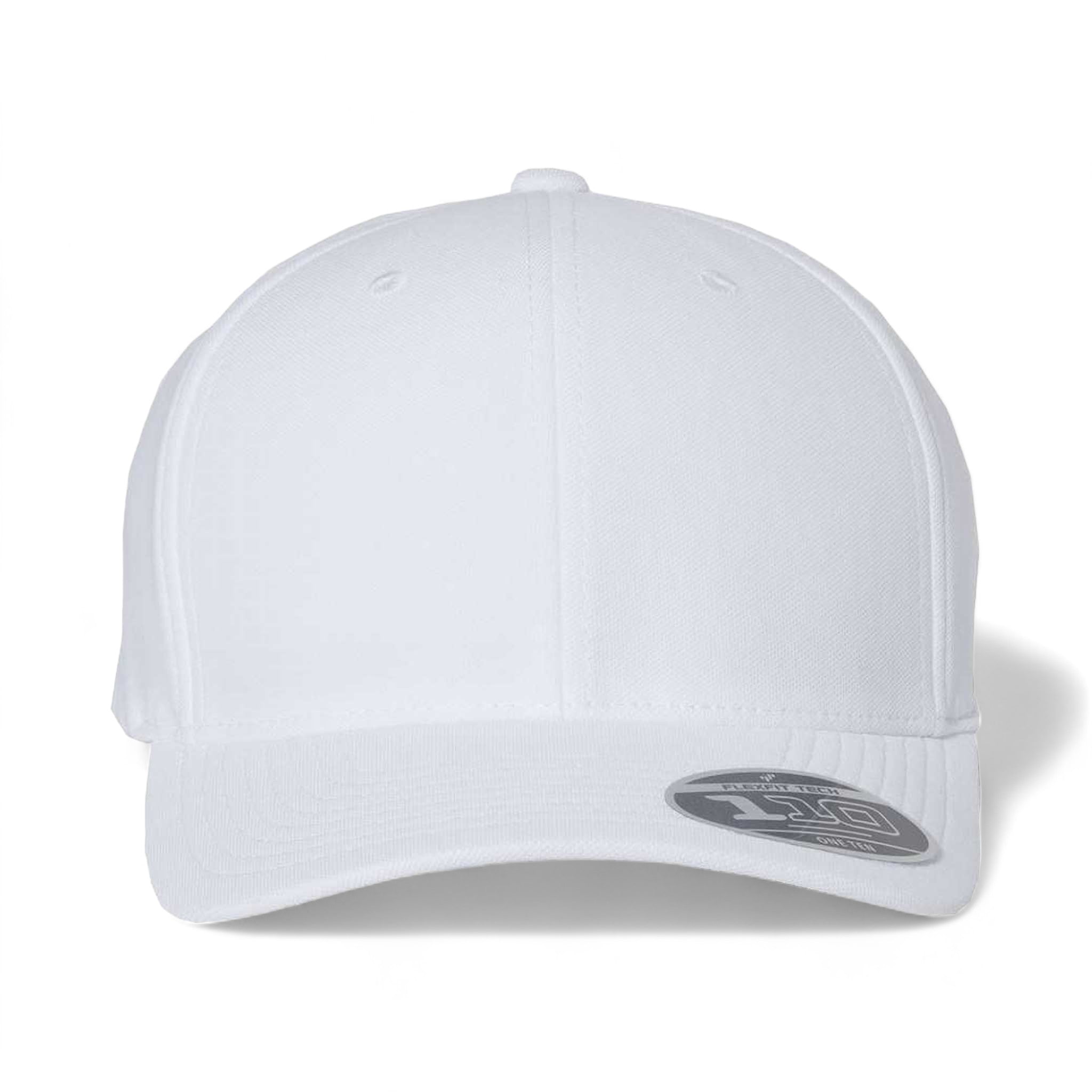 Front view of Flexfit 110P custom hat in white