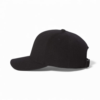 Left side view of Flexfit 110P custom hat in black