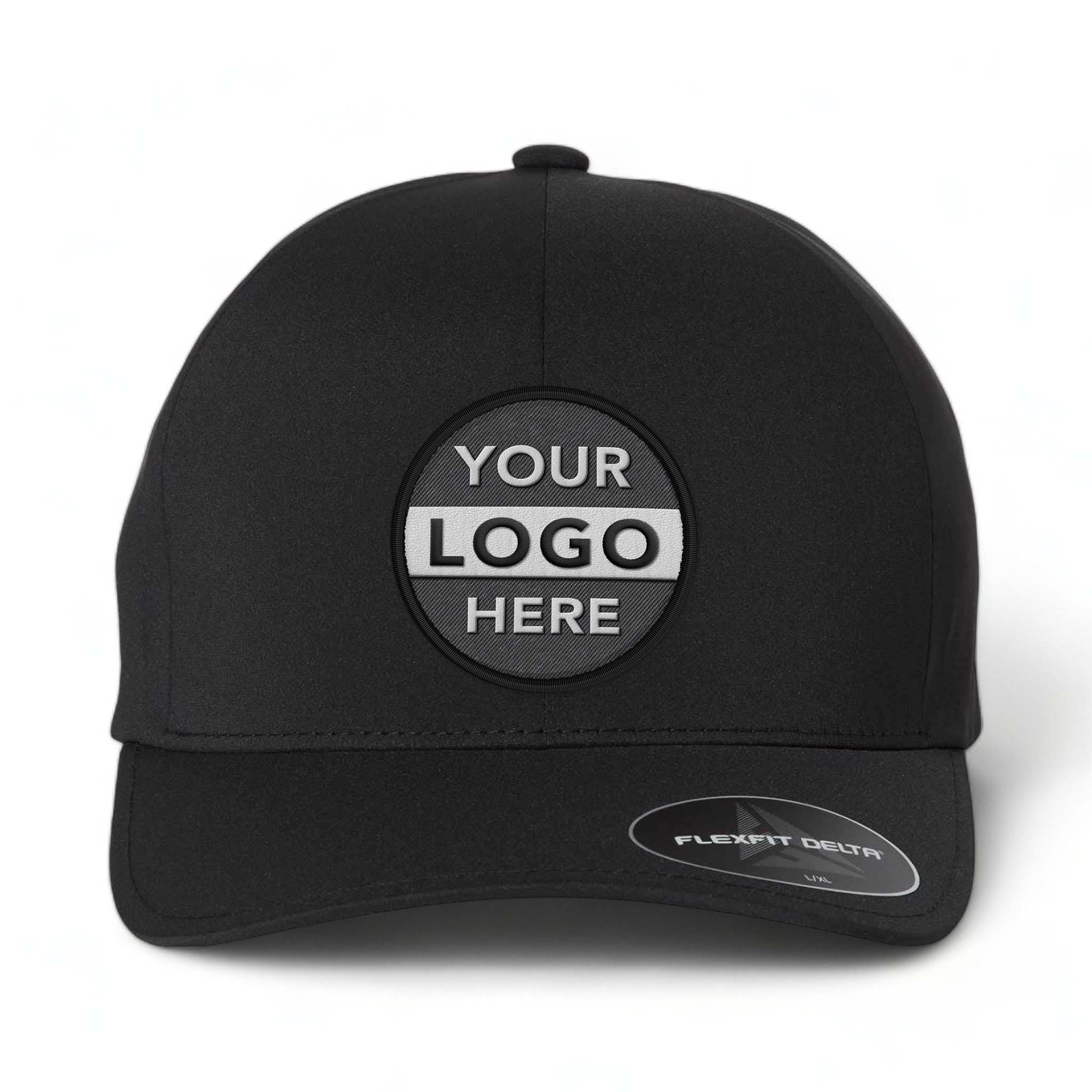 Flexfit 180 custom embroidered patch hat in black