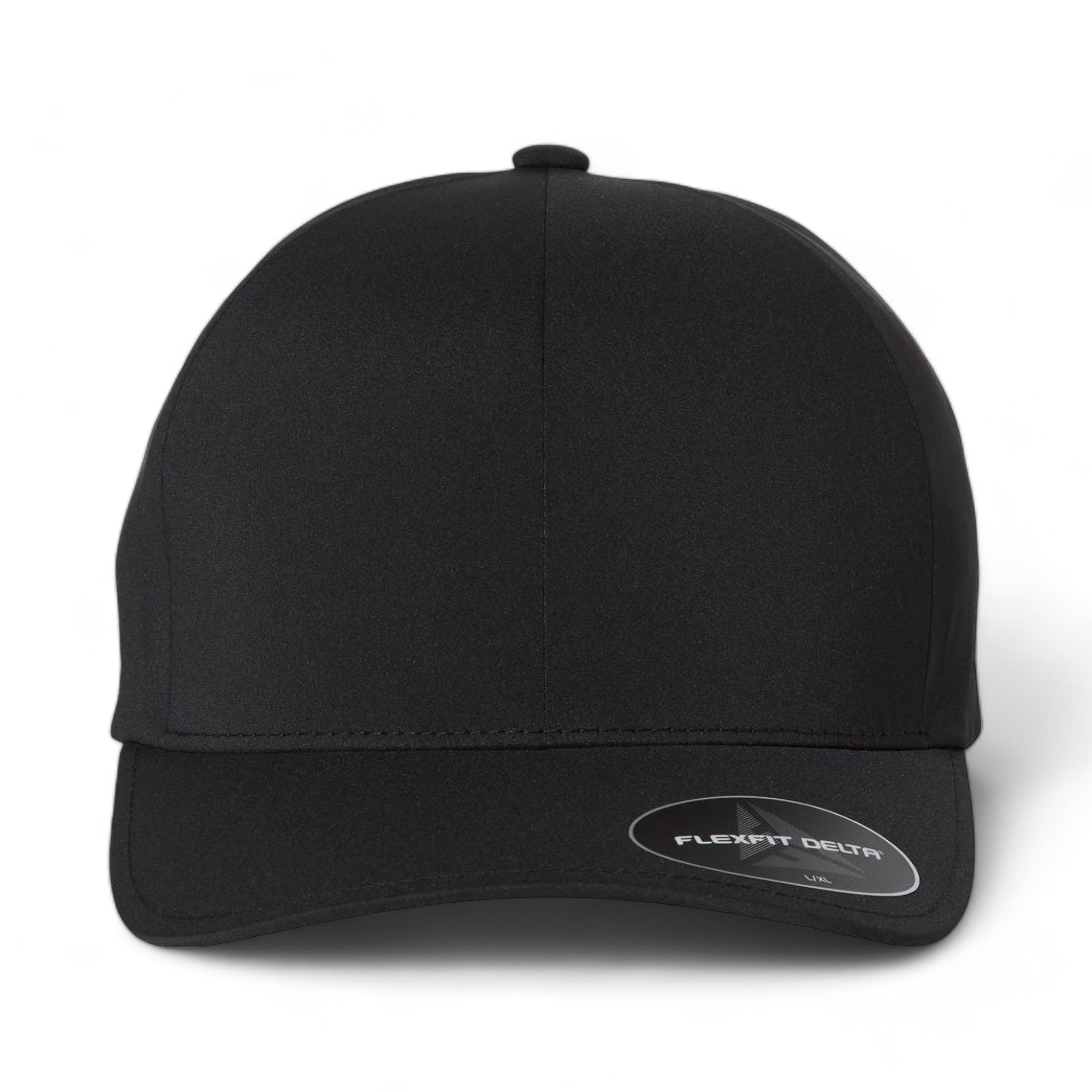 Front view of Flexfit 180 custom hat in black