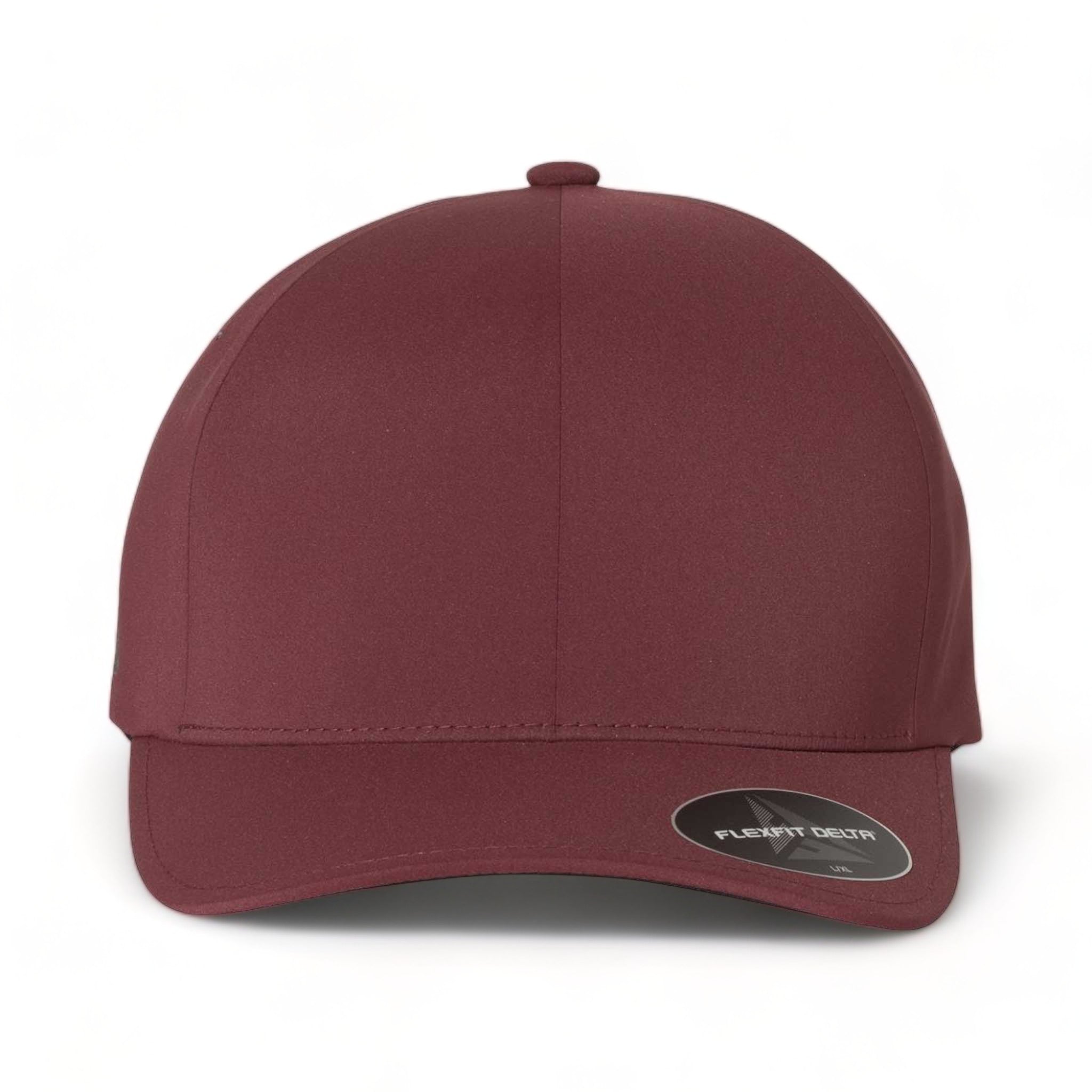 Front view of Flexfit 180 custom hat in maroon