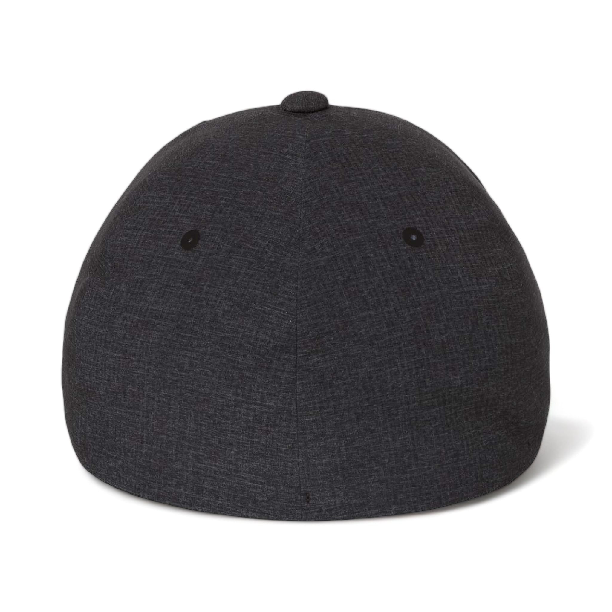 Back view of Flexfit 180 custom hat in mélange blue and mélange charcoal