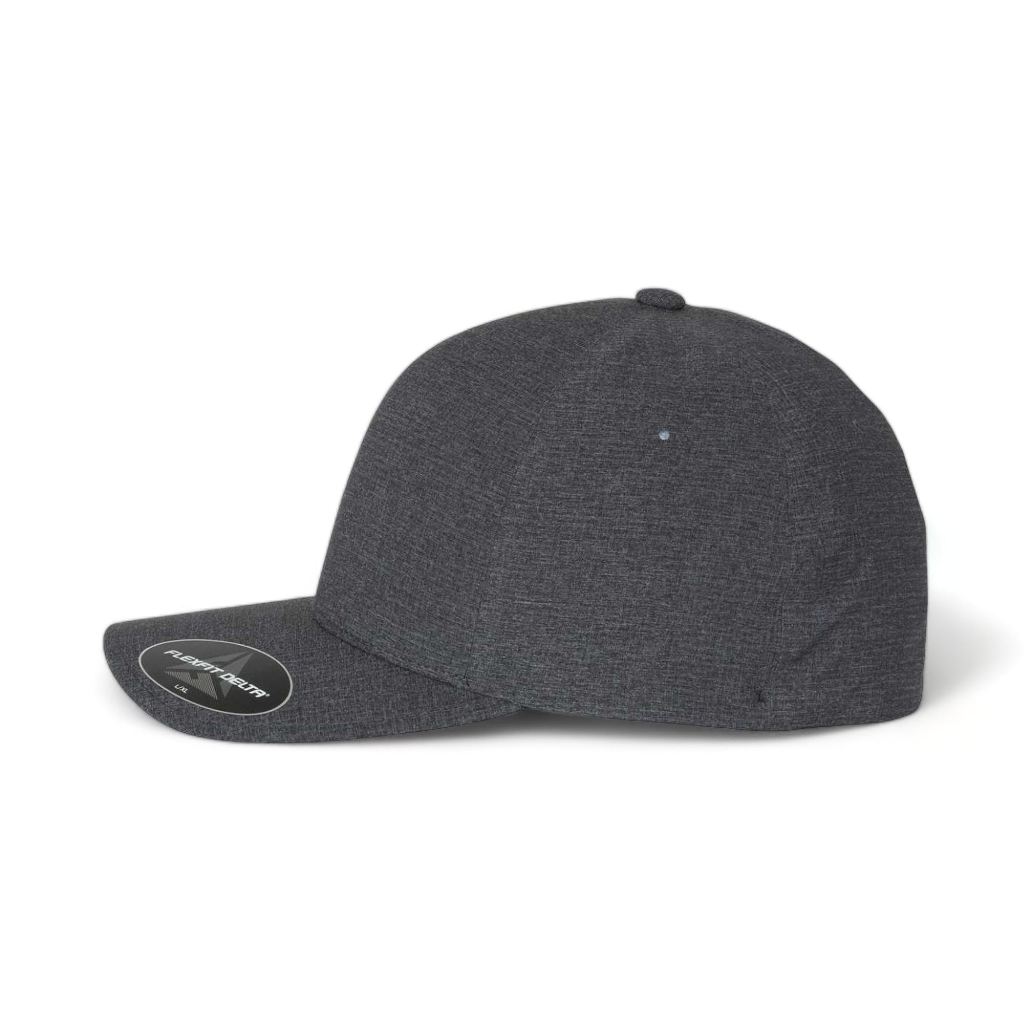 Side view of Flexfit 180 custom hat in mélange charcoal