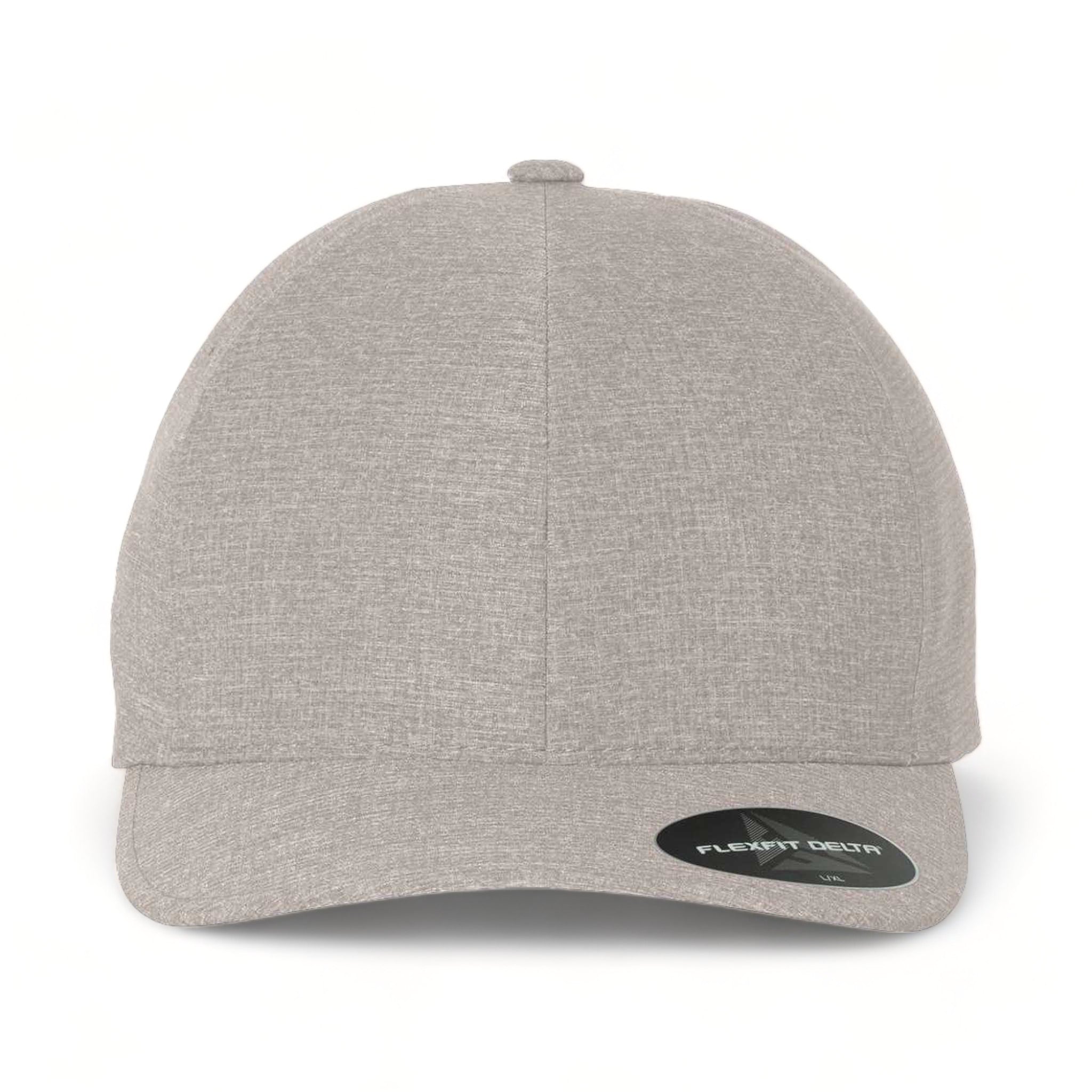 Front view of Flexfit 180 custom hat in mélange silver