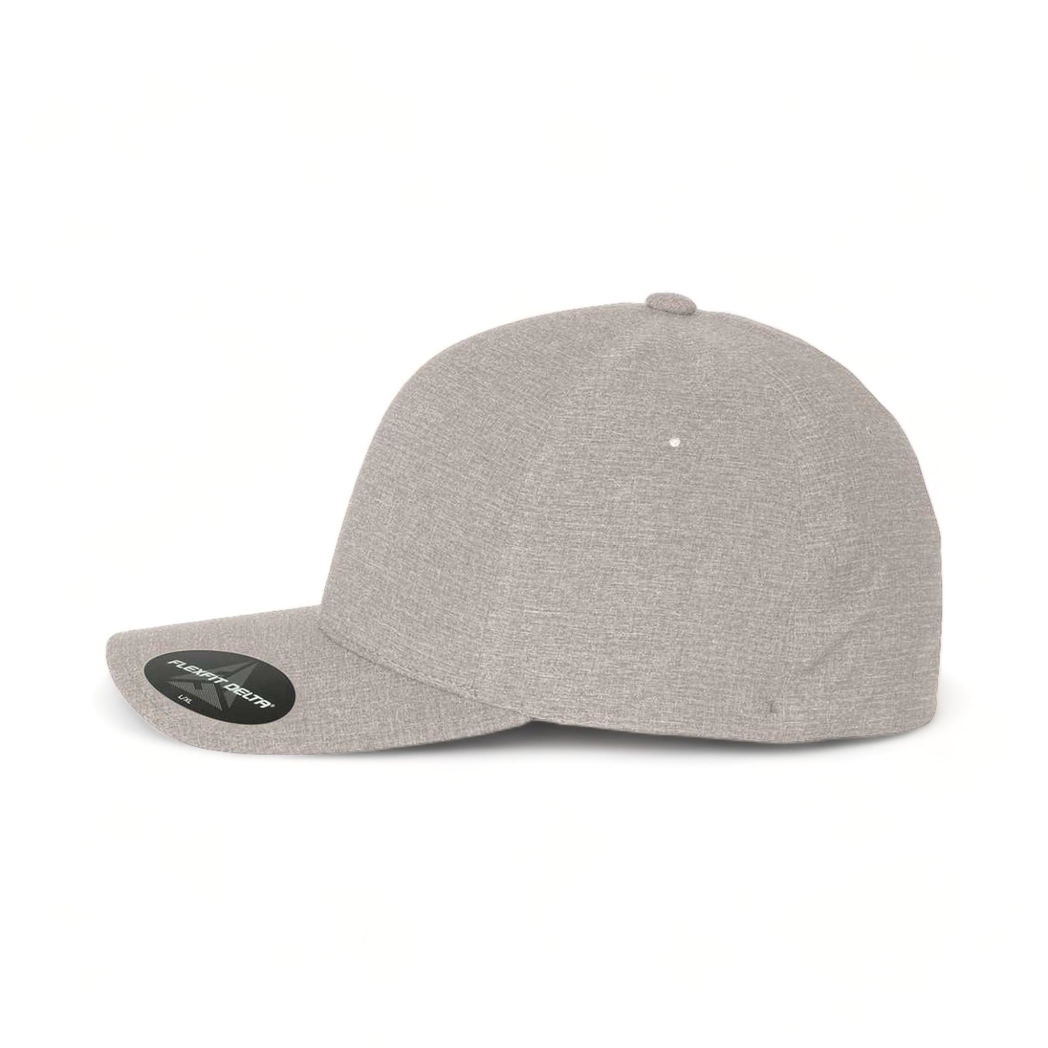 Side view of Flexfit 180 custom hat in mélange silver