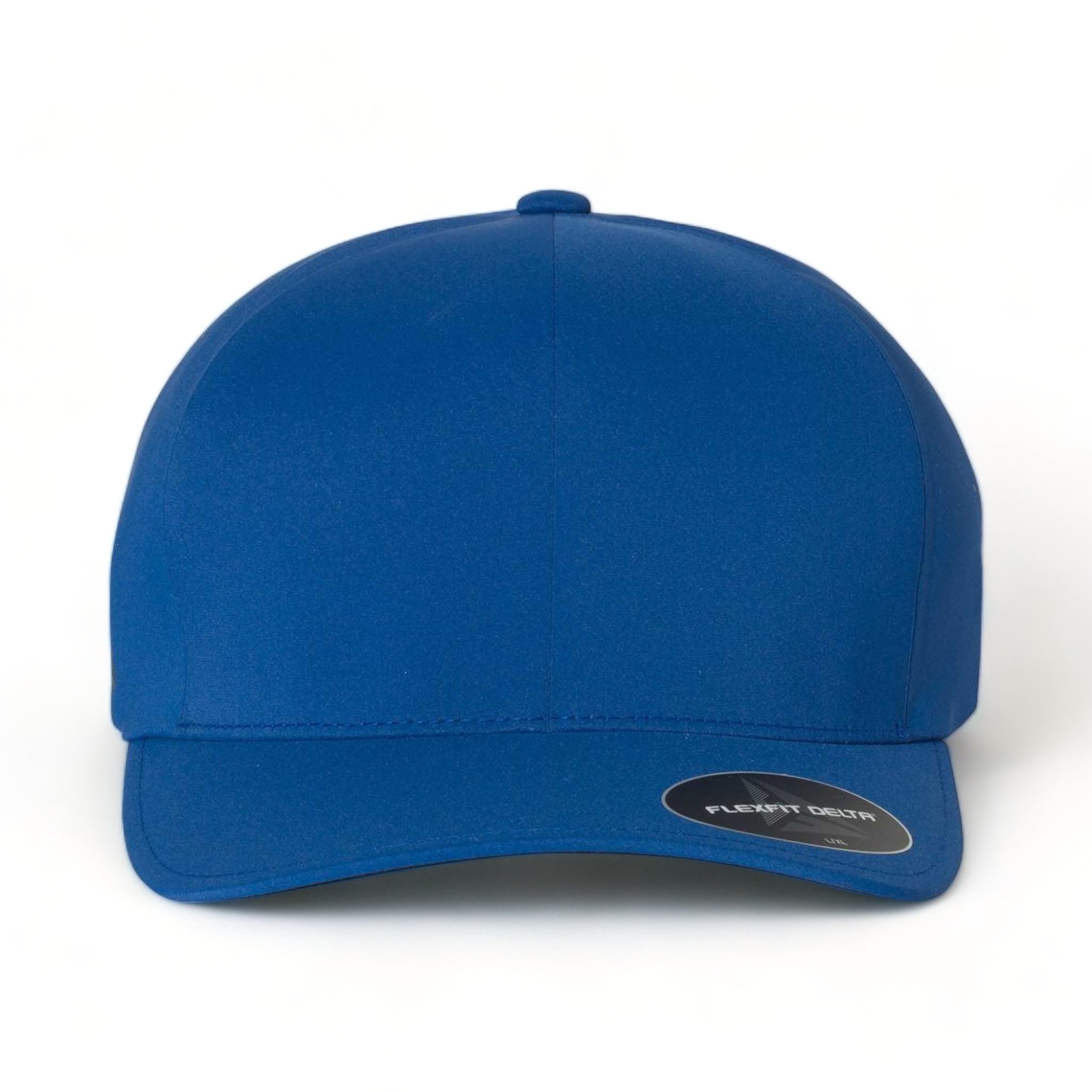 Front view of Flexfit 180 custom hat in royal